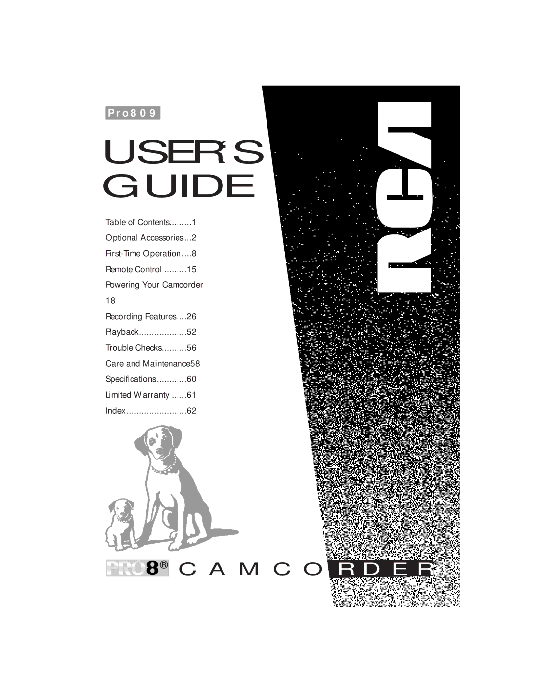 RCA Pro809 specifications USER‘S Guide 