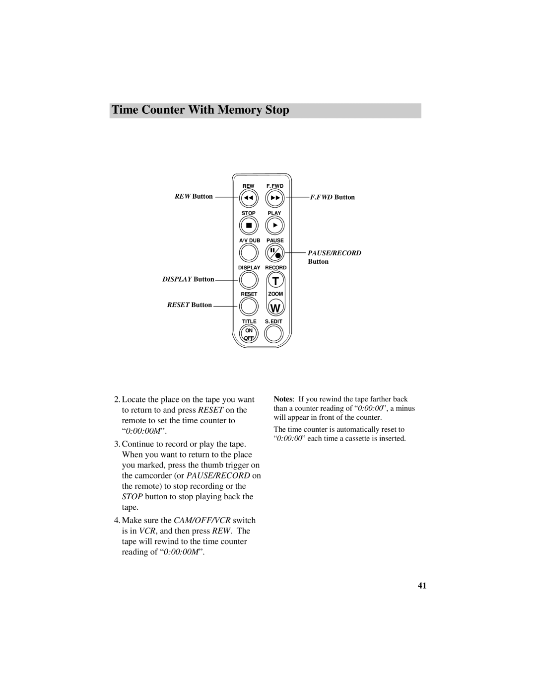 RCA Pro884HB manual Pause/Record 