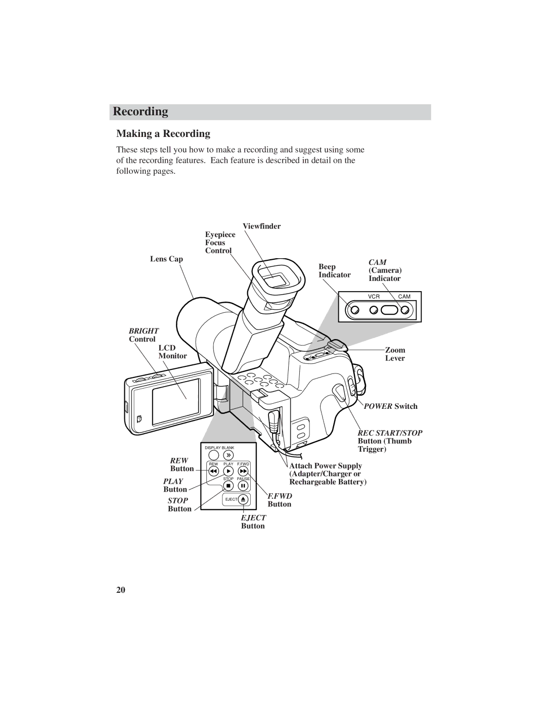 RCA ProV600 manual Making a Recording 