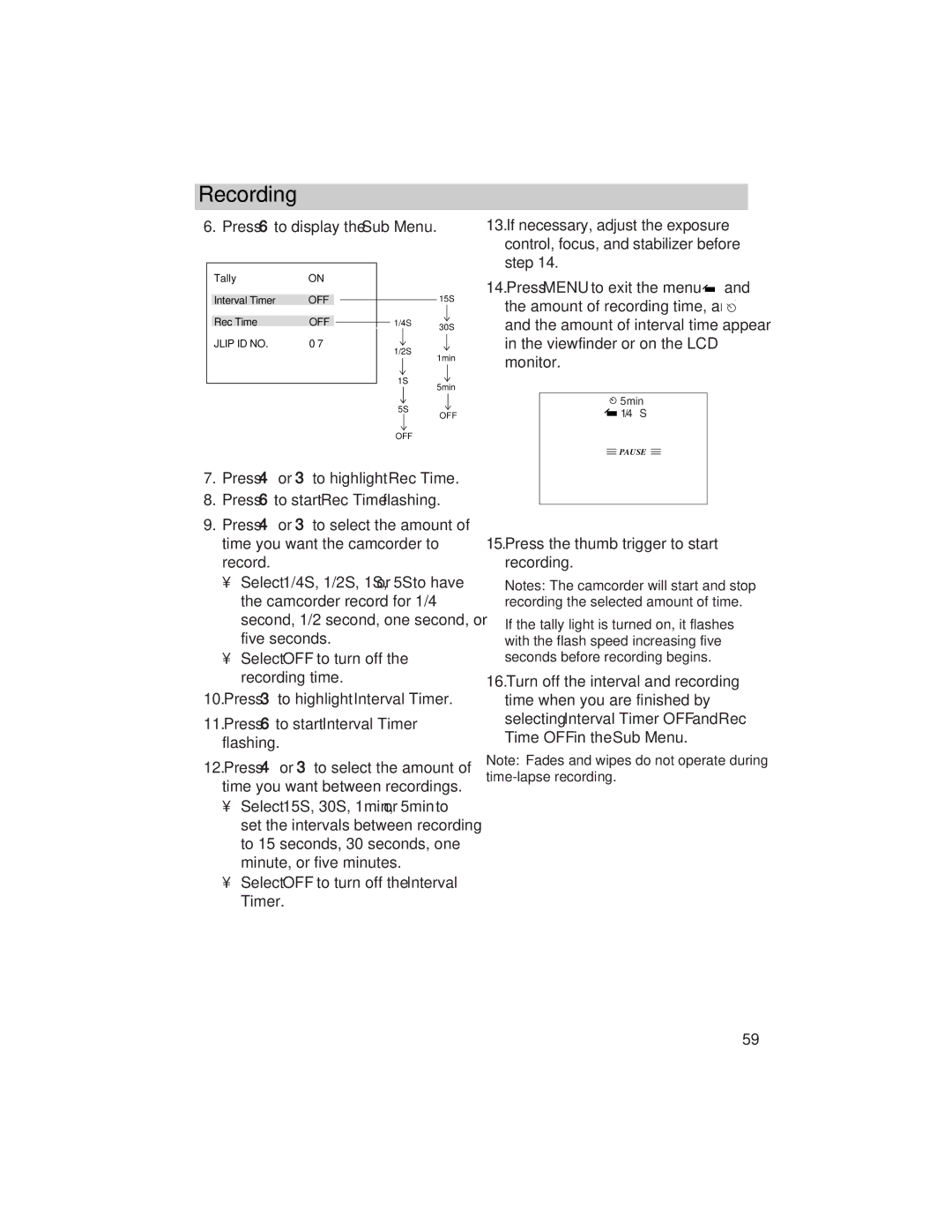 RCA ProV800C manual To highlight Interval Timer, To start Interval Timer 