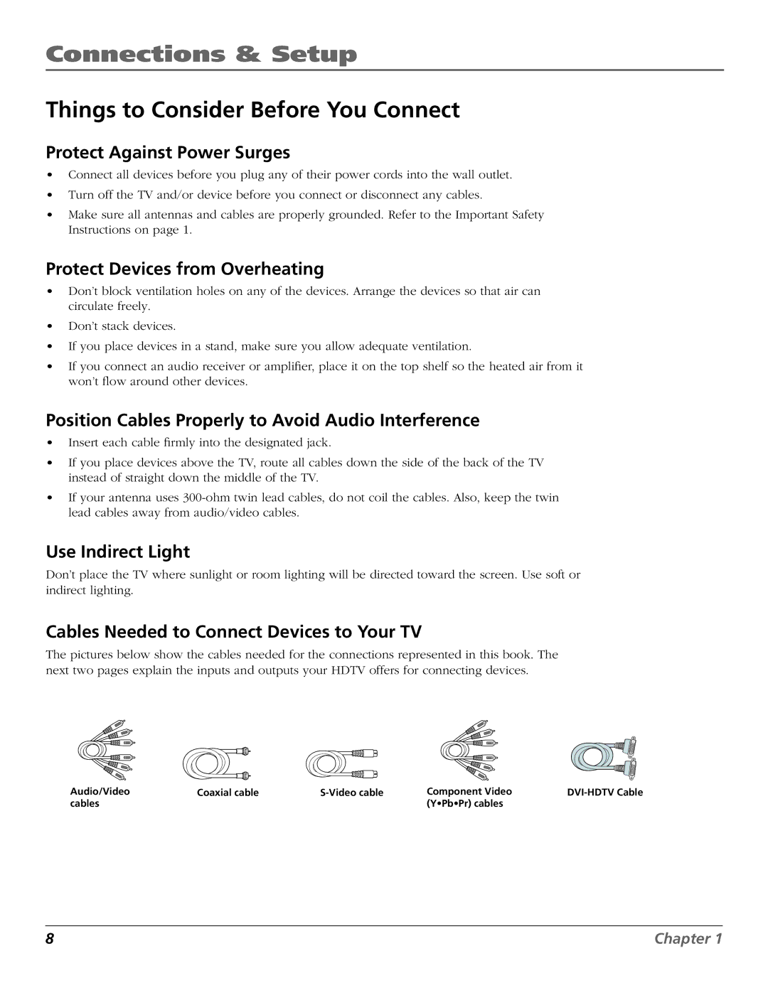 RCA R52WH73 manual Connections & Setup, Things to Consider Before You Connect 