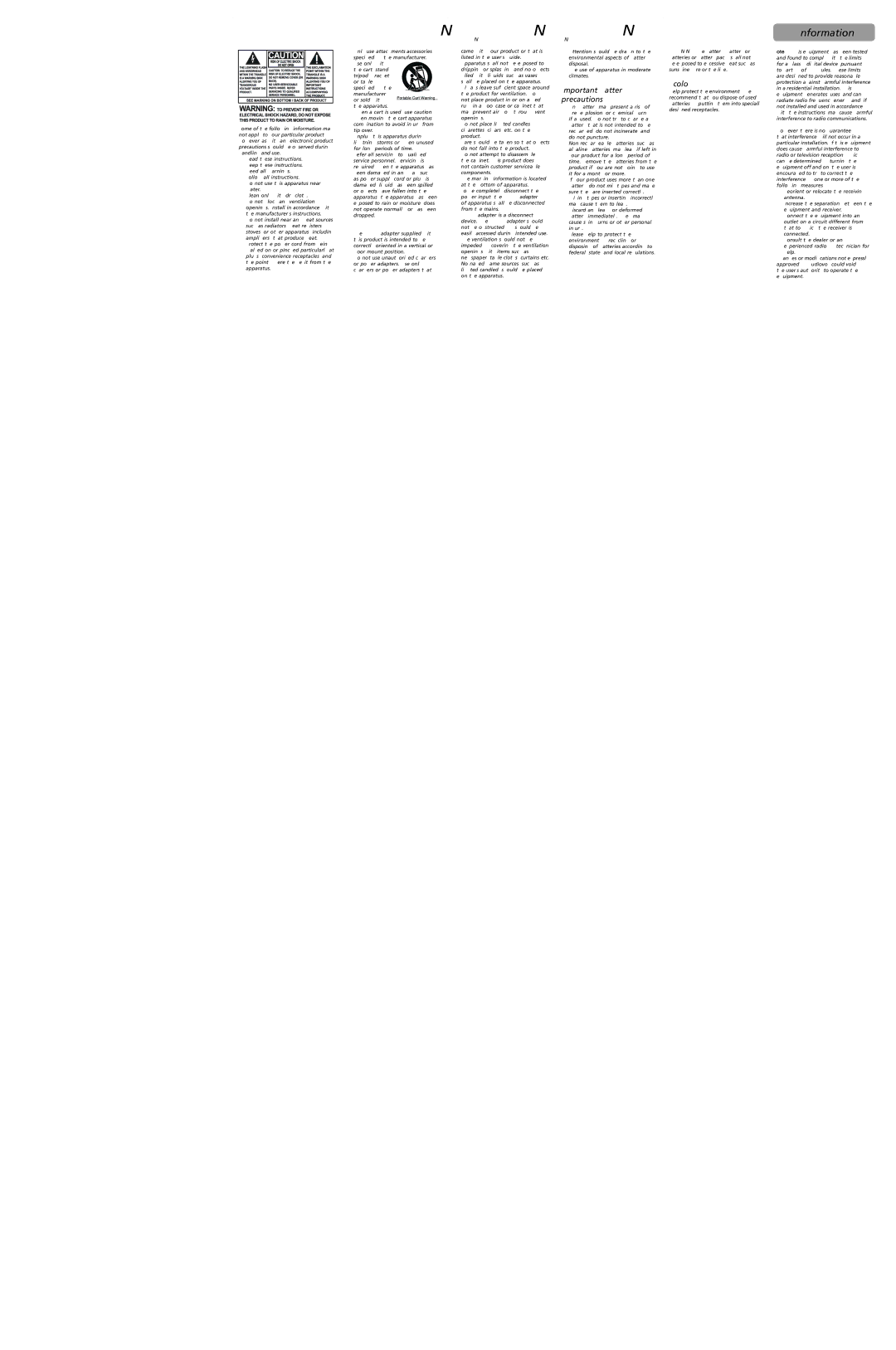 RCA RC170I user manual FCC Information, Important battery precautions, Ecology 