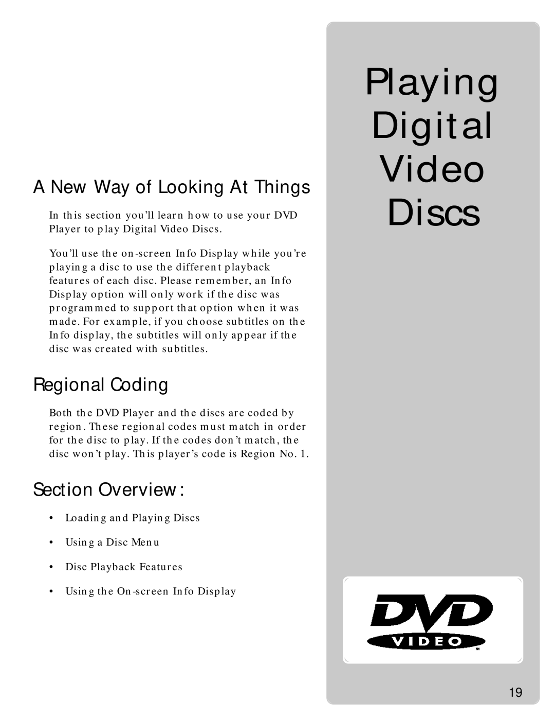 RCA RC5220P manual New Way of Looking At Things, Regional Coding 