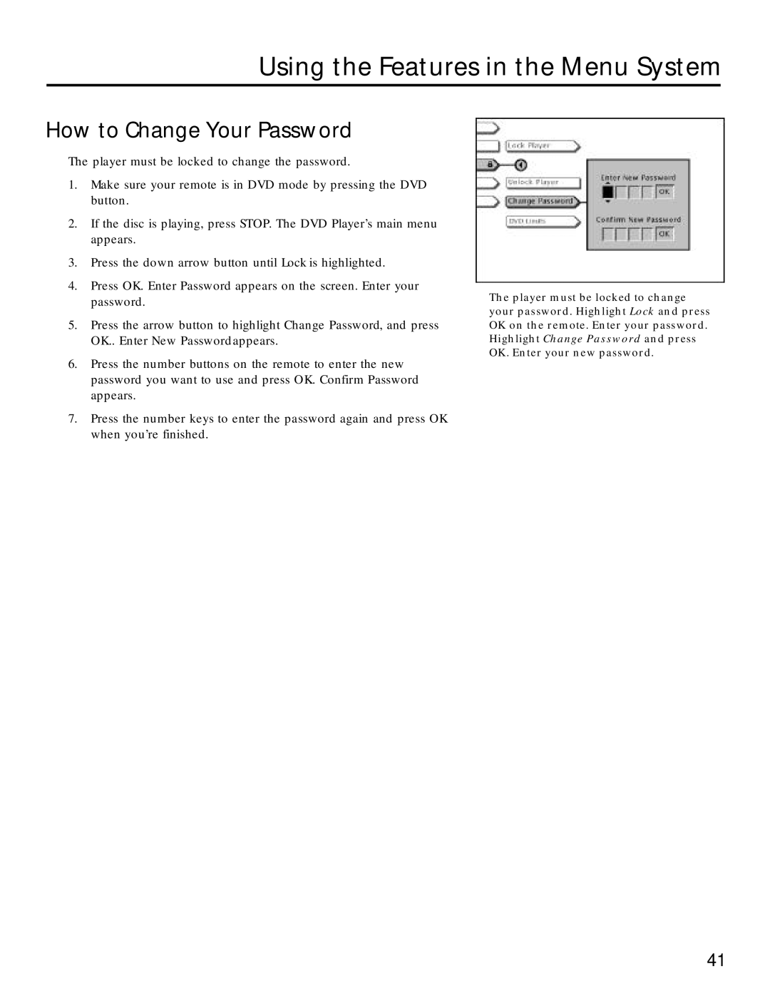 RCA RC5220P manual How to Change Your Password 