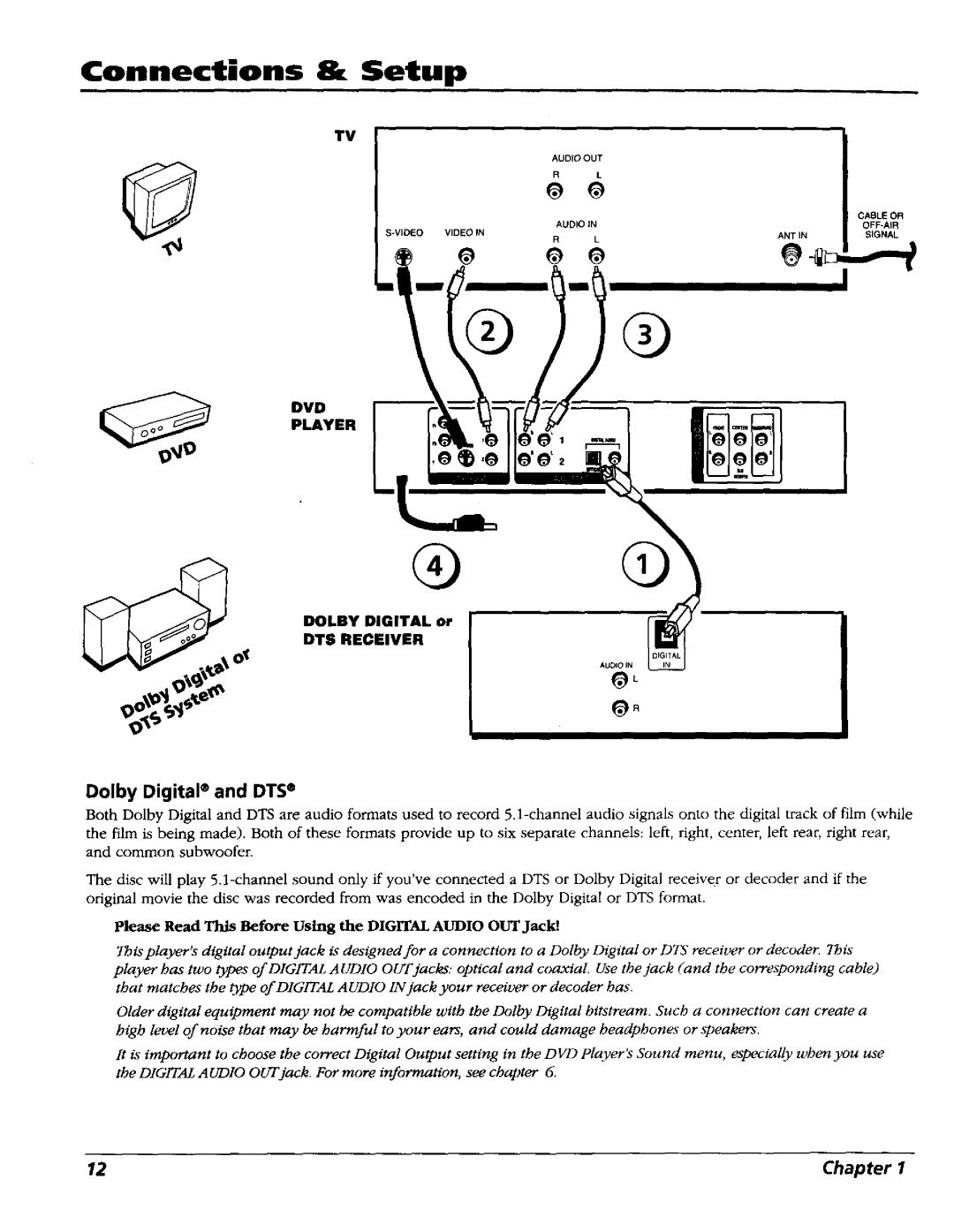 RCA RC5227P user manual Dolby Digital and DTS e, Dolby Digital or 