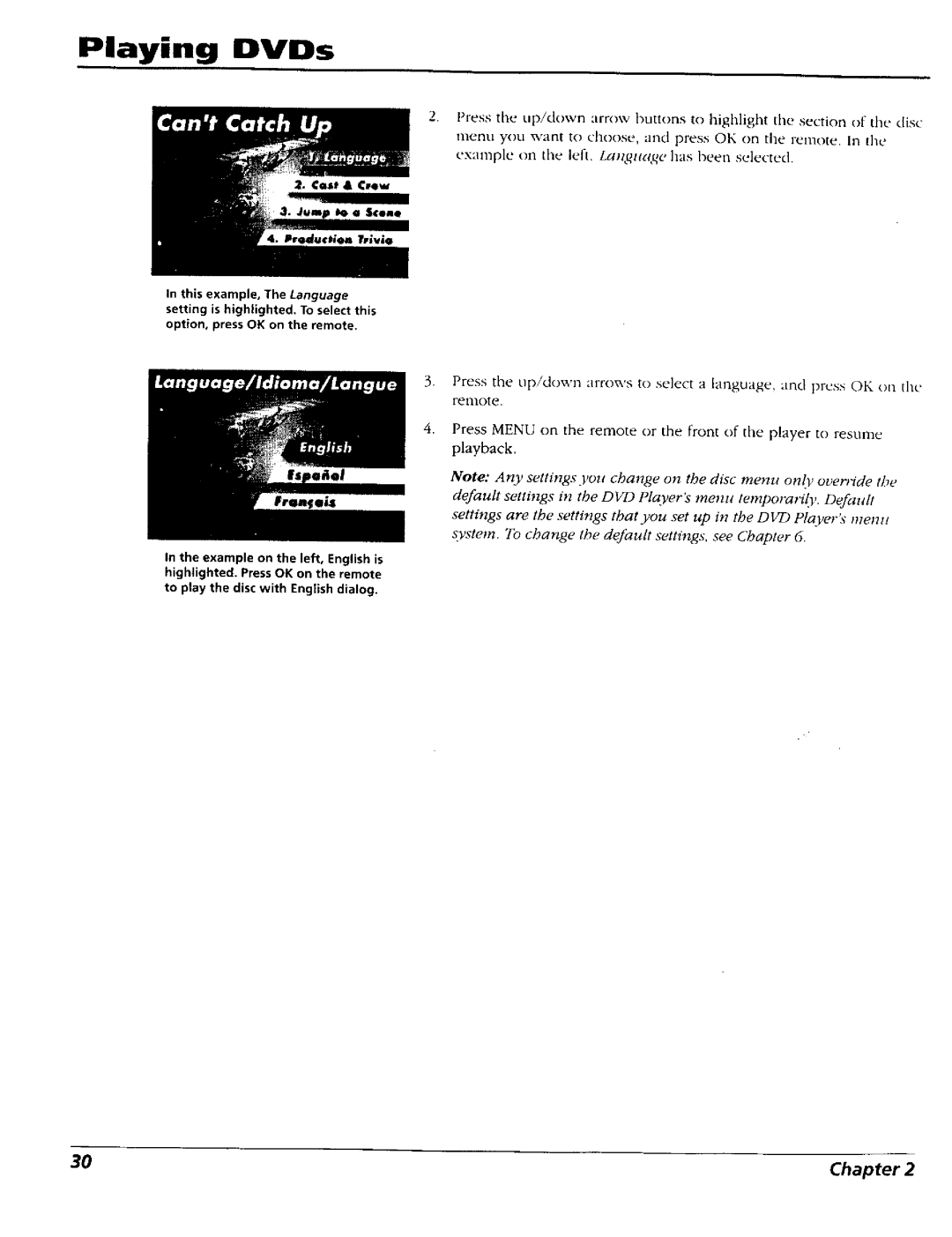 RCA RC5227P user manual Playing DVOs 