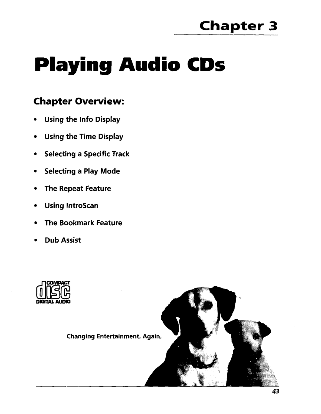 RCA RC5227P user manual Playing Audio COs 