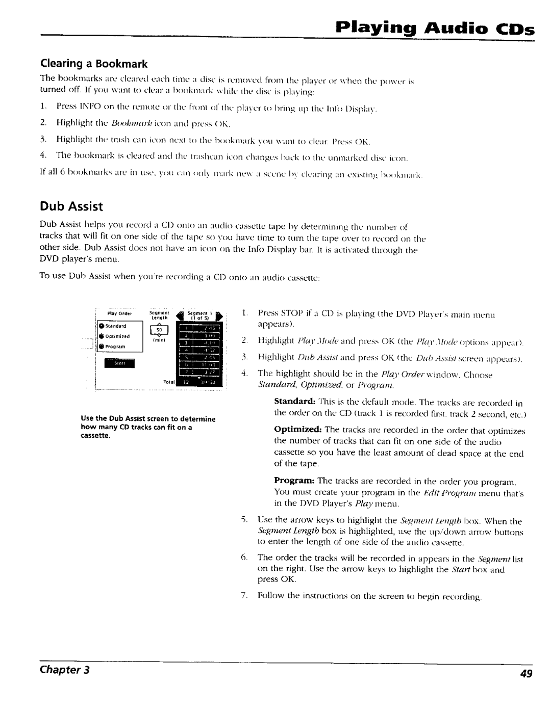 RCA RC5227P user manual Standard, Opnmized, or Program 