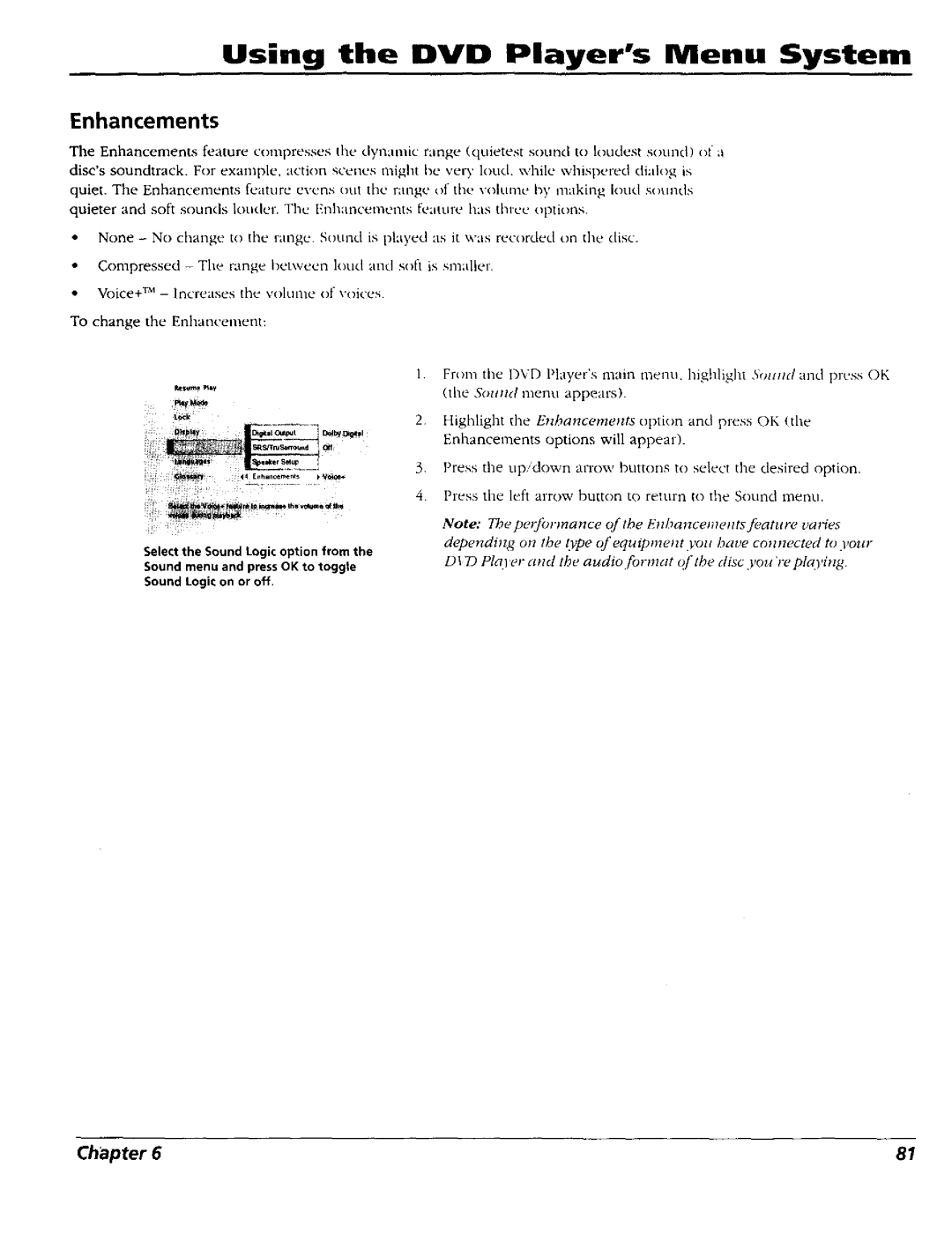 RCA RC5227P user manual Enhancements 