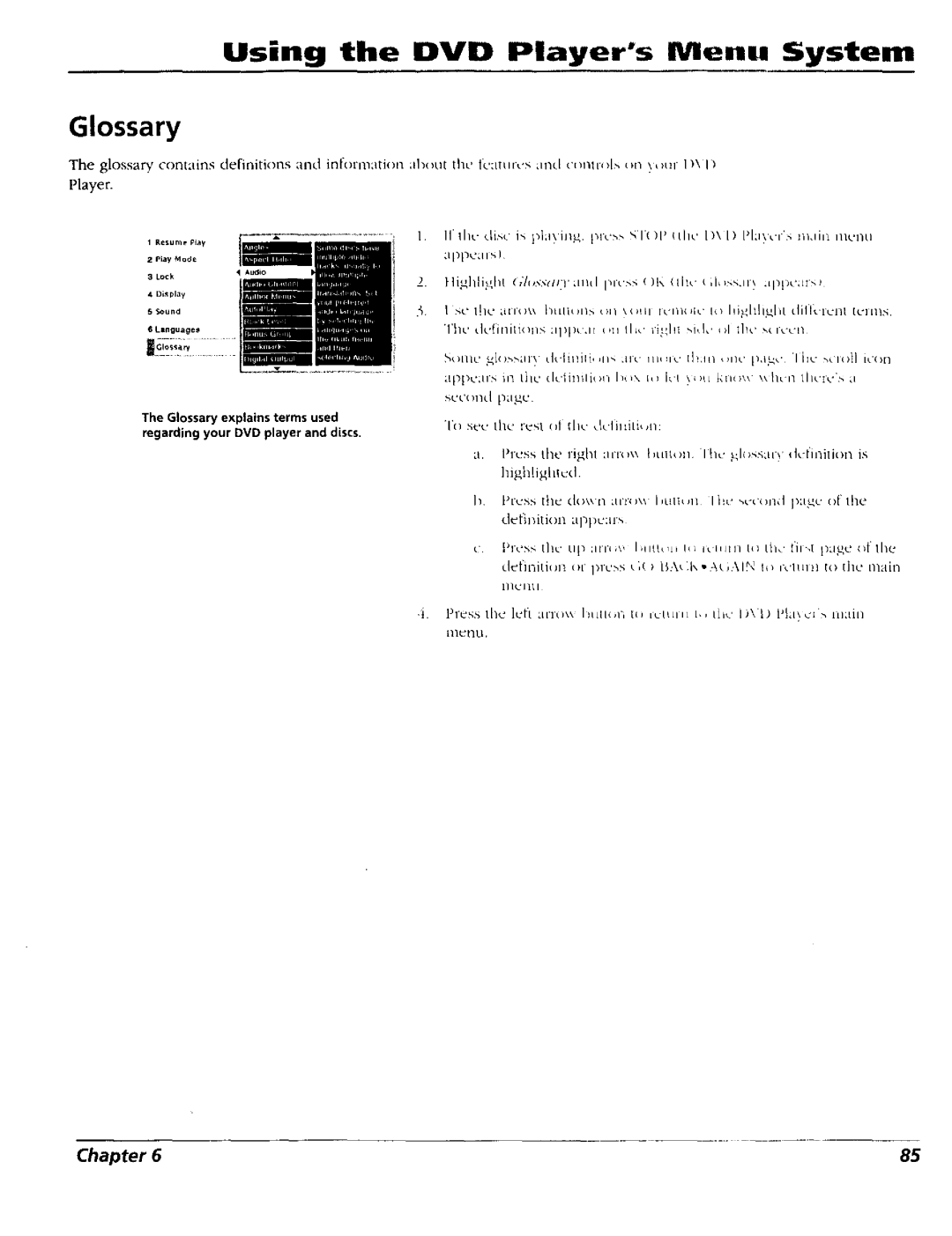 RCA RC5227P user manual Glossary, Lht.++k,litmimq+l+,it t,u tlLMvhl -,id,. +1tll, ,.i,-,n 