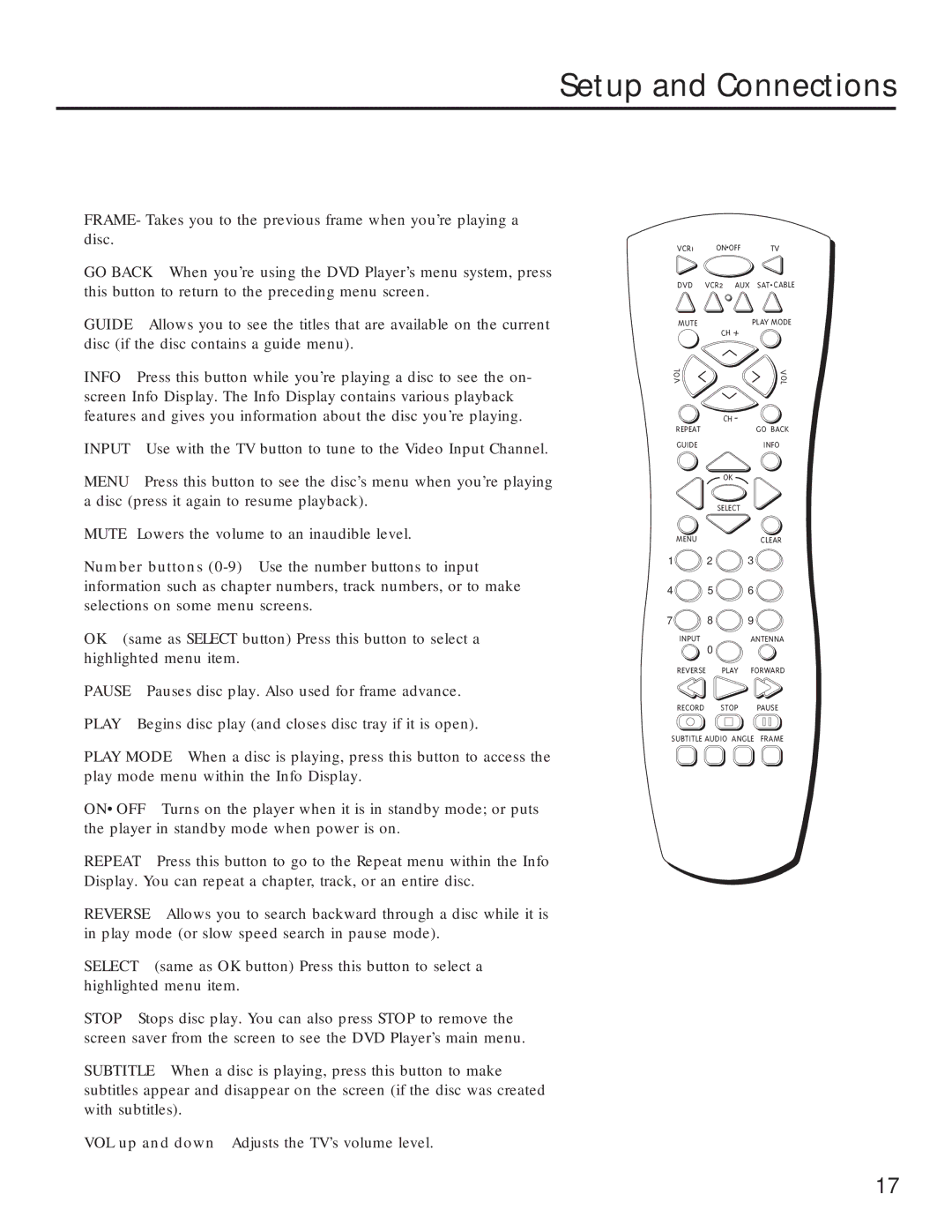 RCA RC5231Z user manual DVD VCR2 AUX 