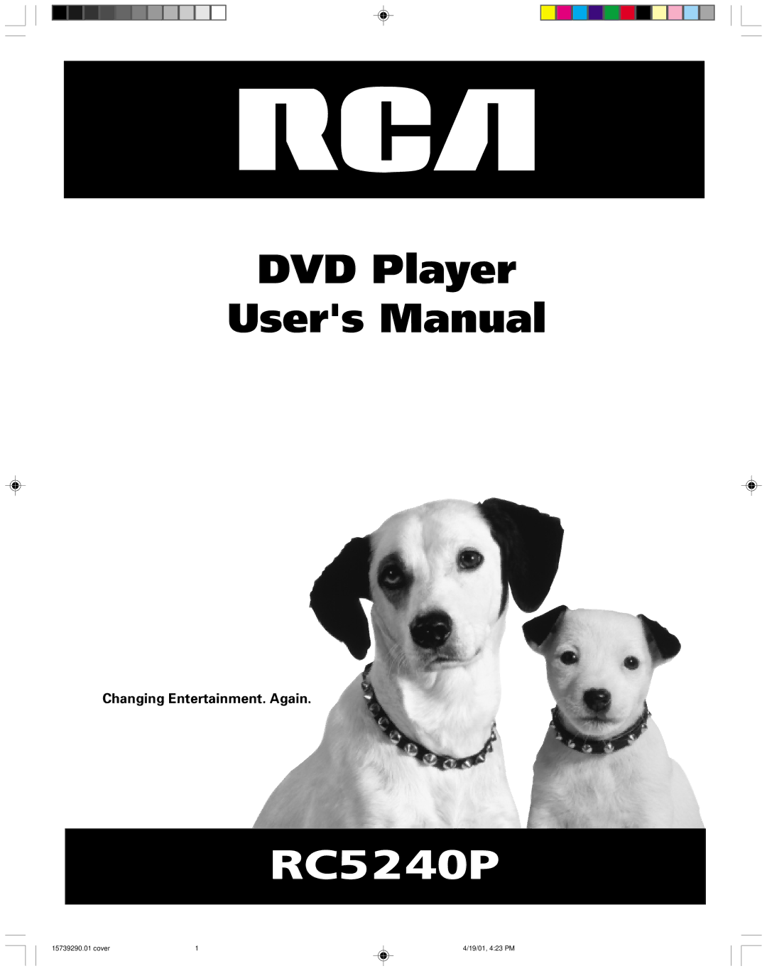 RCA RC5240P user manual Changing Entertainment. Again 