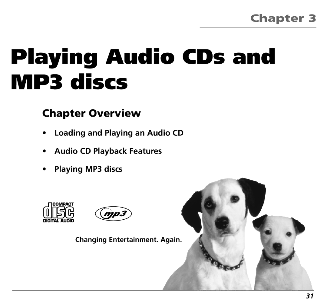 RCA RC5400P user manual Playing Audio CDs and MP3 discs 