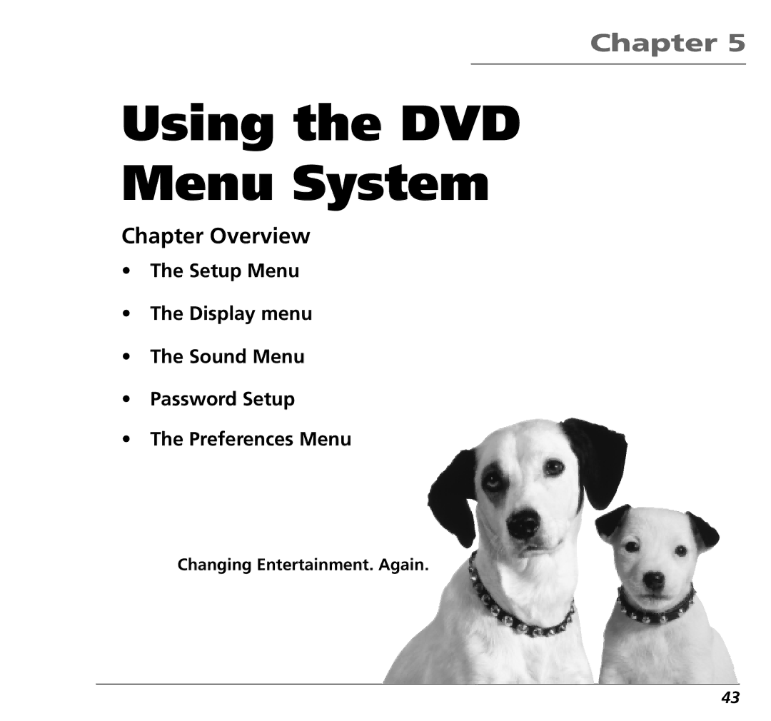 RCA RC5400P user manual Using the DVD Menu System, Chapter Overview 