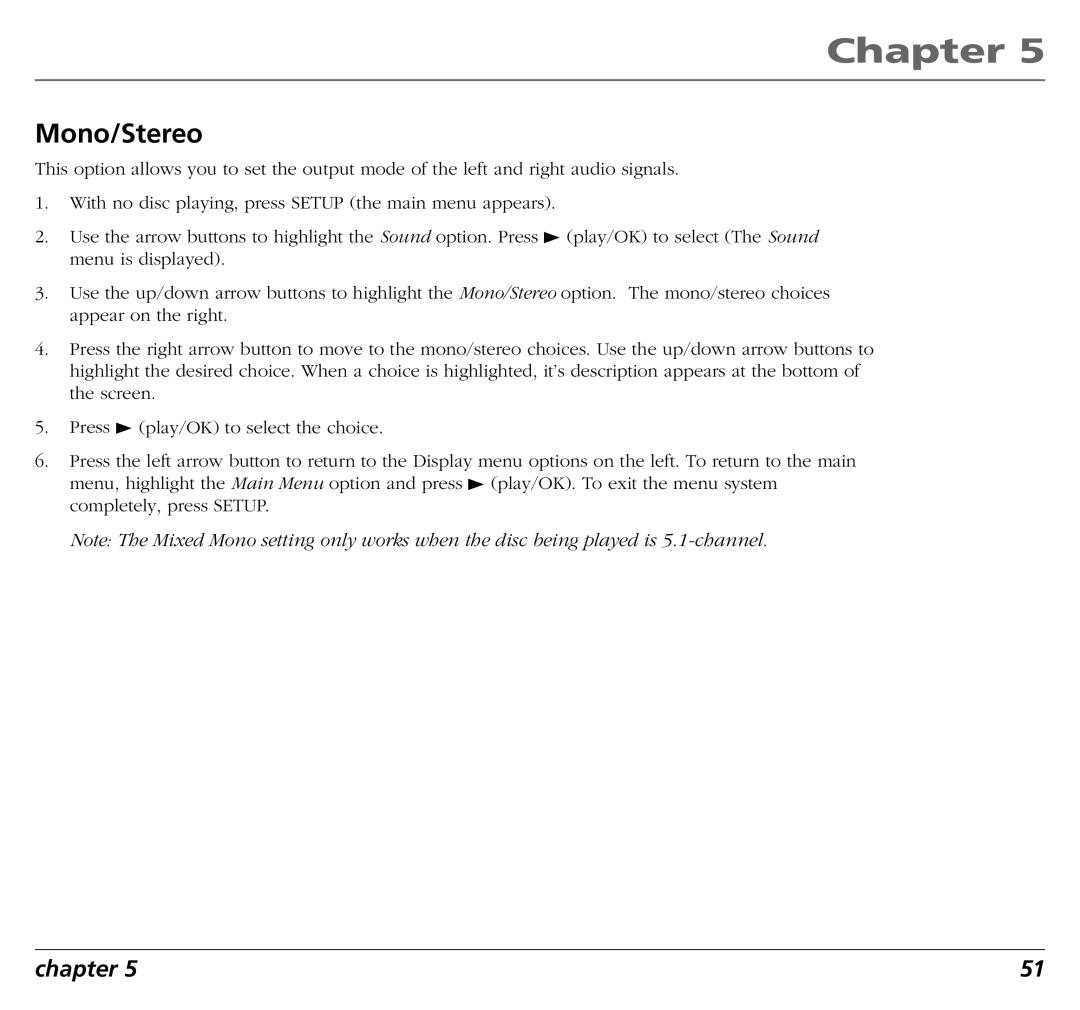 RCA RC5400P user manual Mono/Stereo 