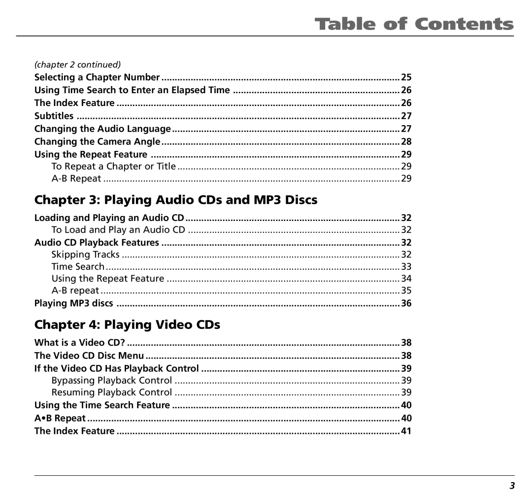 RCA RC5400P user manual Playing Audio CDs and MP3 Discs 