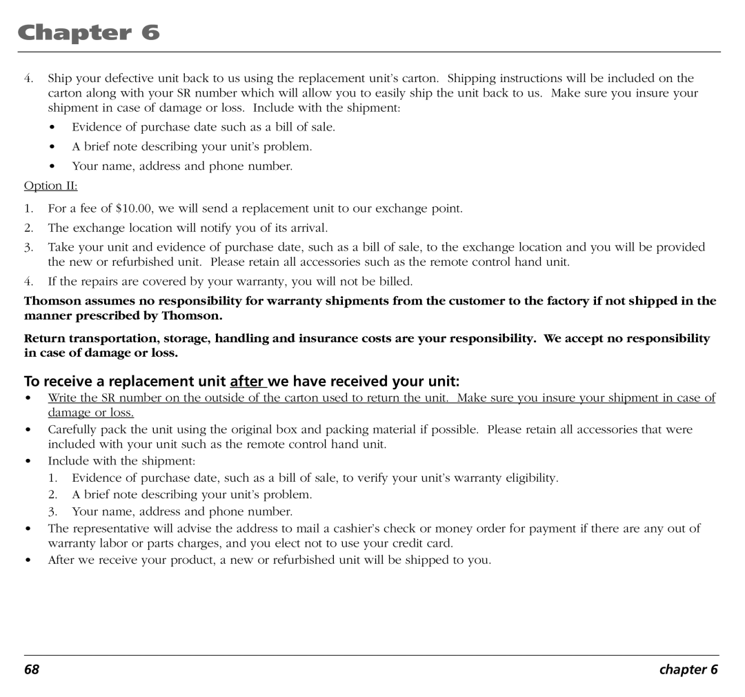 RCA RC5400P user manual Chapter 