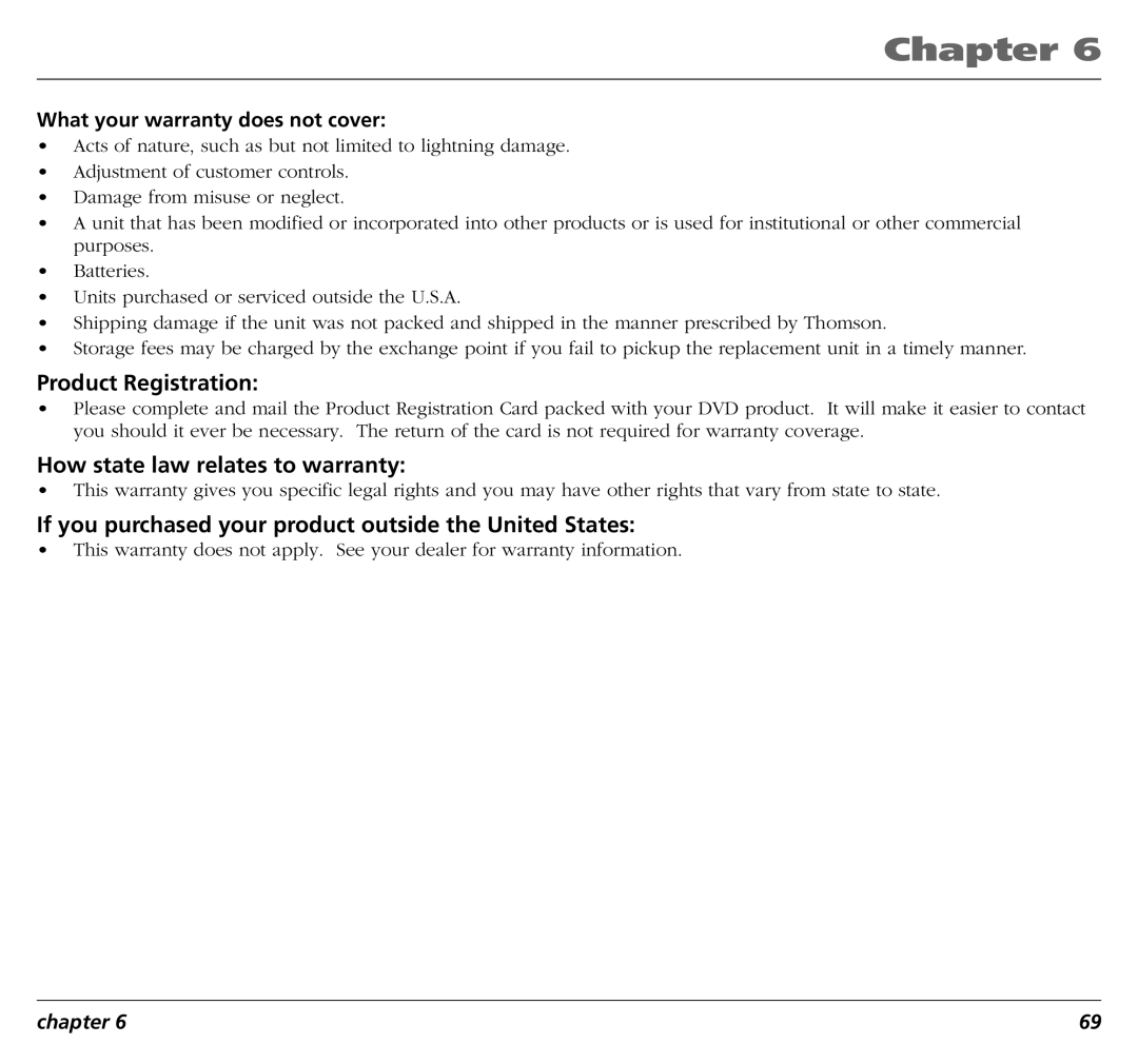 RCA RC5400P user manual If you purchased your product outside the United States 