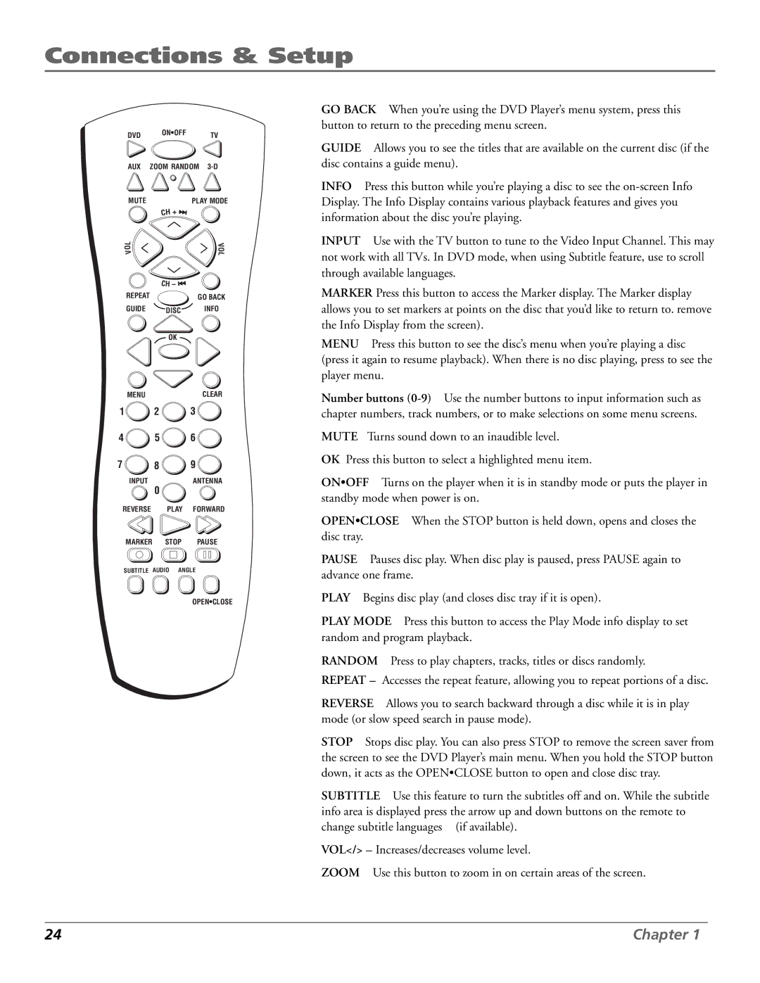 RCA RC5920P manual Connections & Setup 