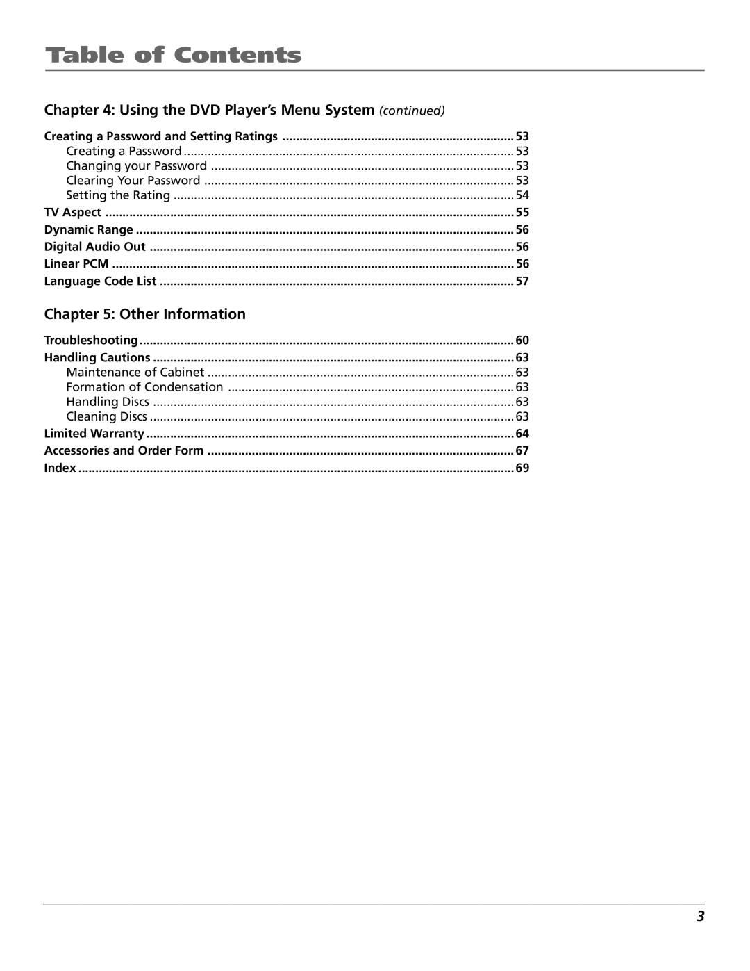 RCA RC5920P manual Other Information 