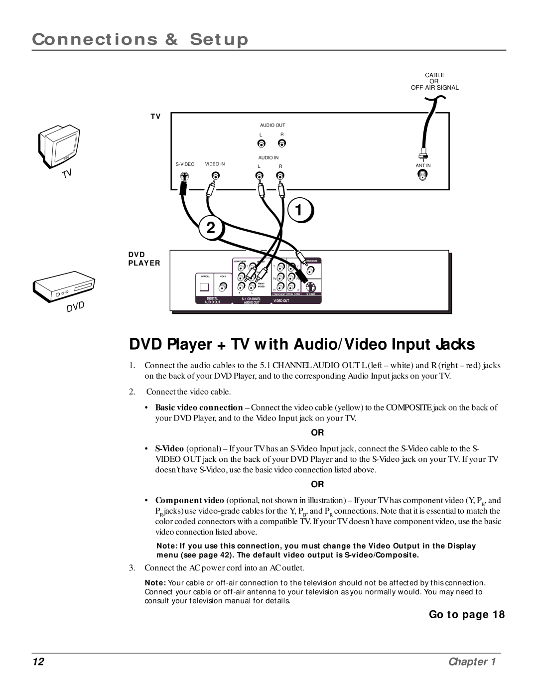 RCA RC6001P user manual DVD Player + TV with Audio/Video Input Jacks 