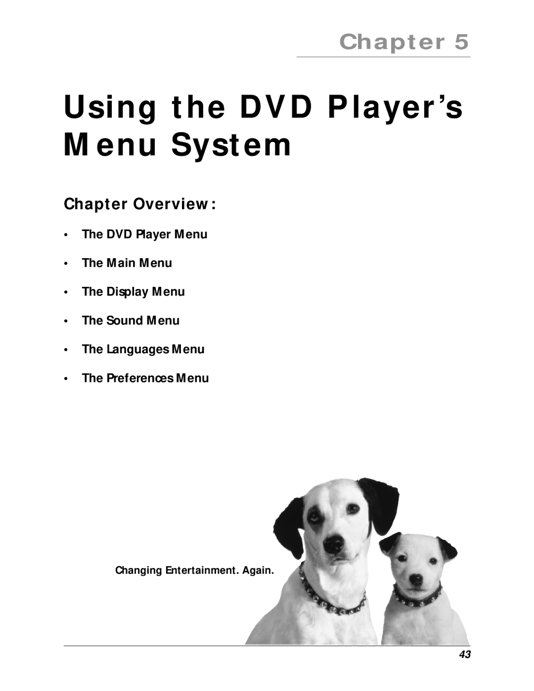 RCA RC6001P user manual Using the DVD Player’s Menu System 