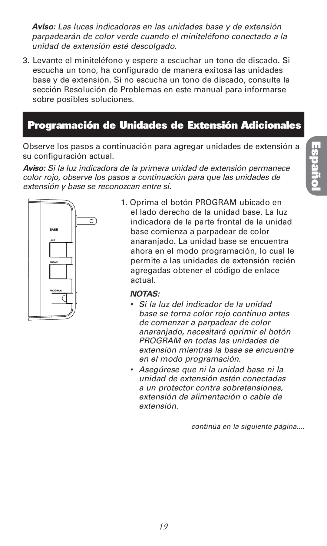 RCA RC940 manual Programación de Unidades de Extensión Adicionales 