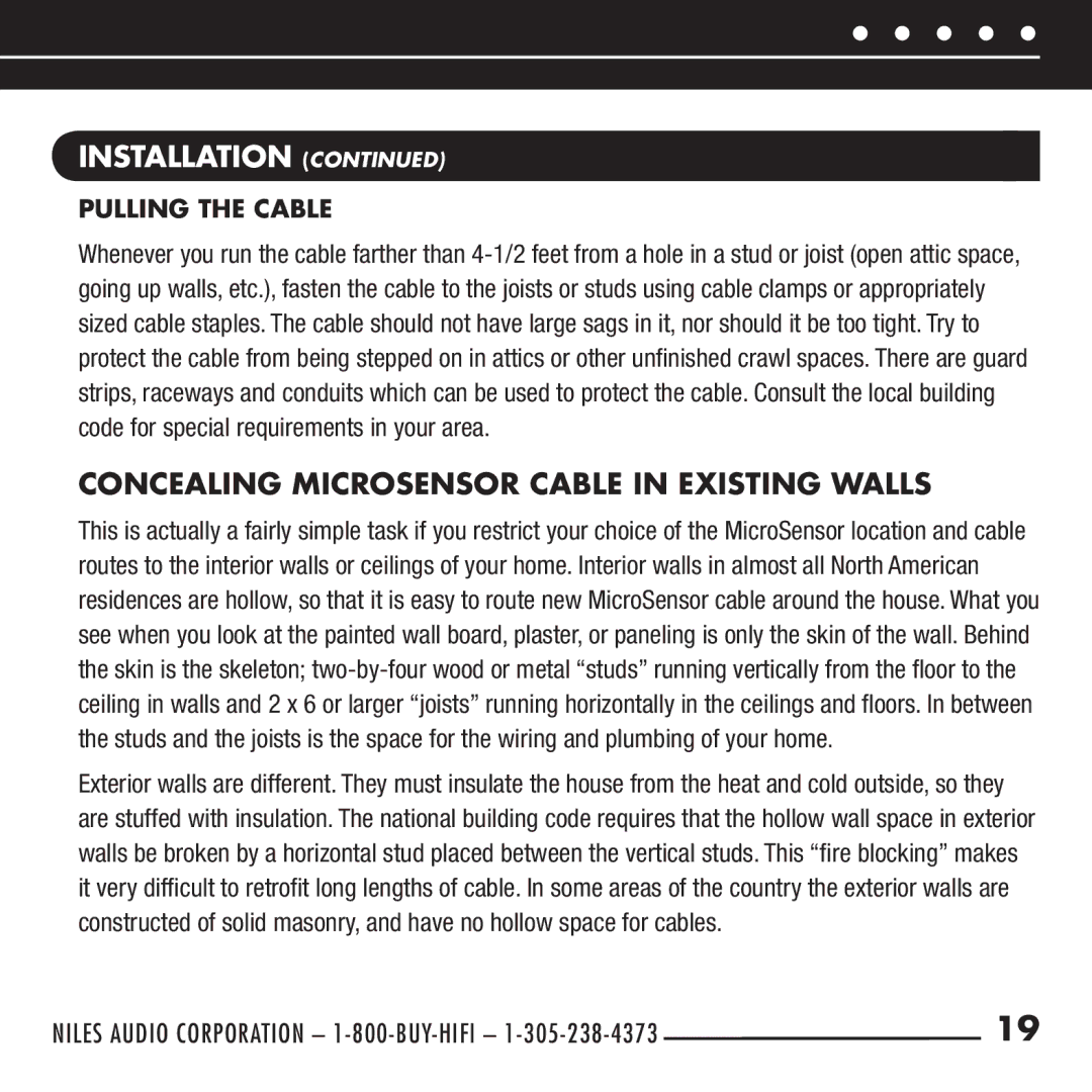 RCA DHT235AB, RCA-HT2 manual Concealing MicroSensor Cable in Existing Walls, Pulling the Cable 