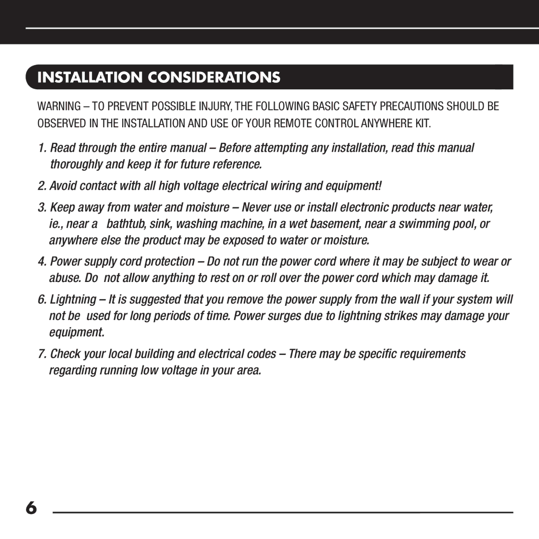 RCA RCA-HT2, DHT235AB manual InSTALLATION Considerations 