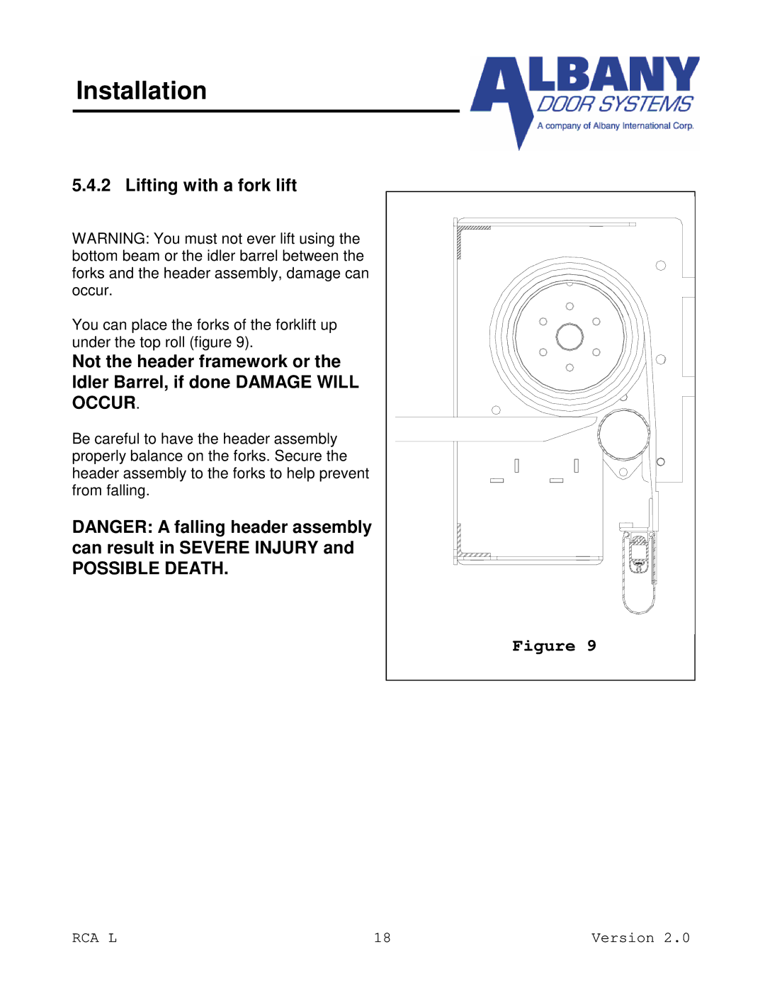 RCA RCA L owner manual Lifting with a fork lift 