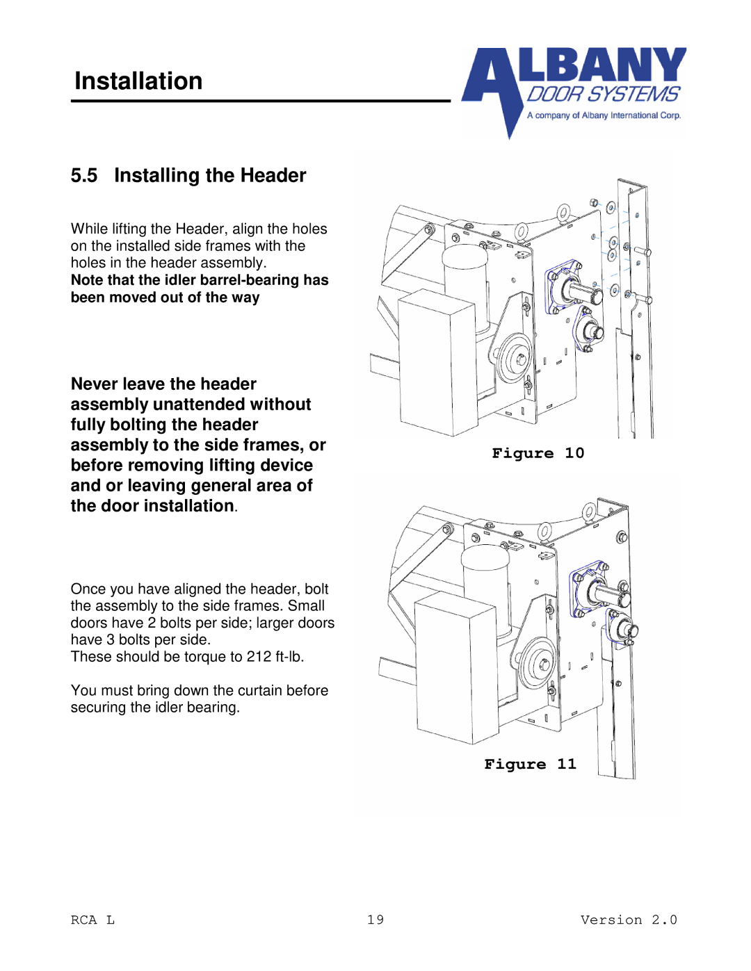 RCA RCA L owner manual Installing the Header 