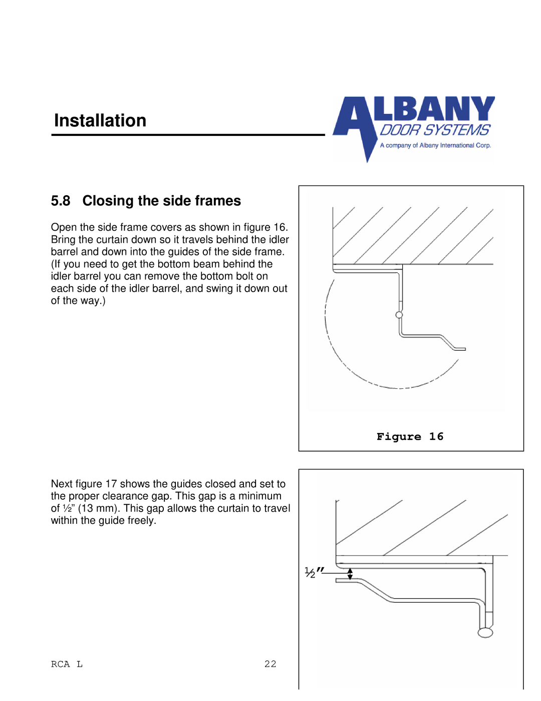 RCA RCA L owner manual Closing the side frames 