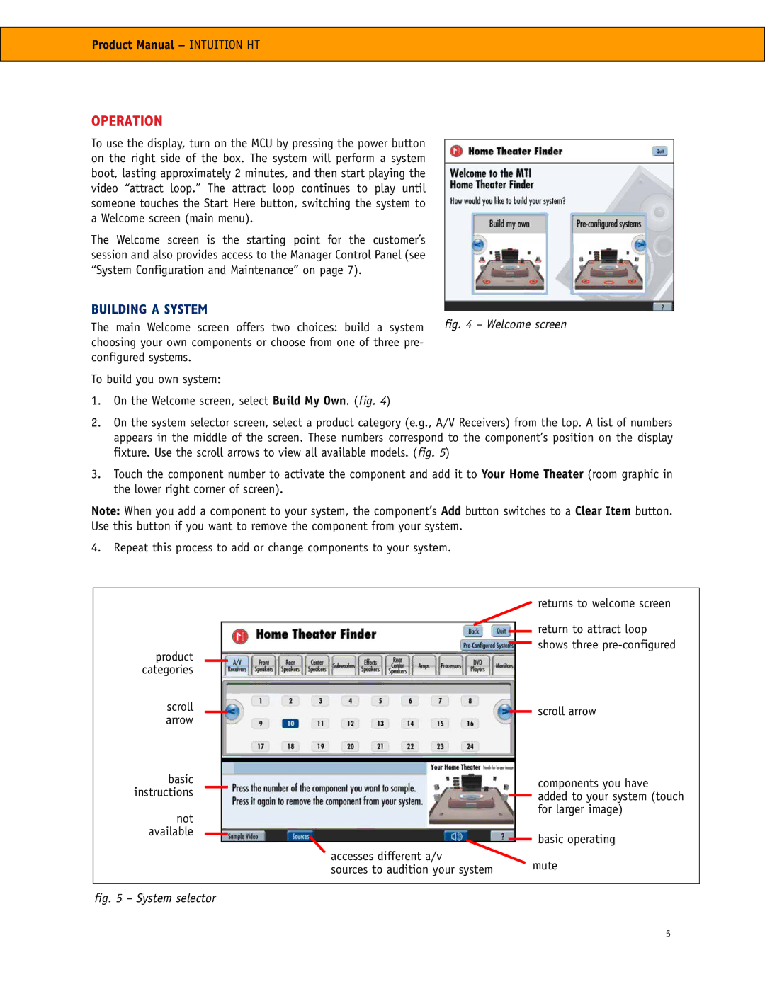 RCA RCA manual Operation, Building a System 