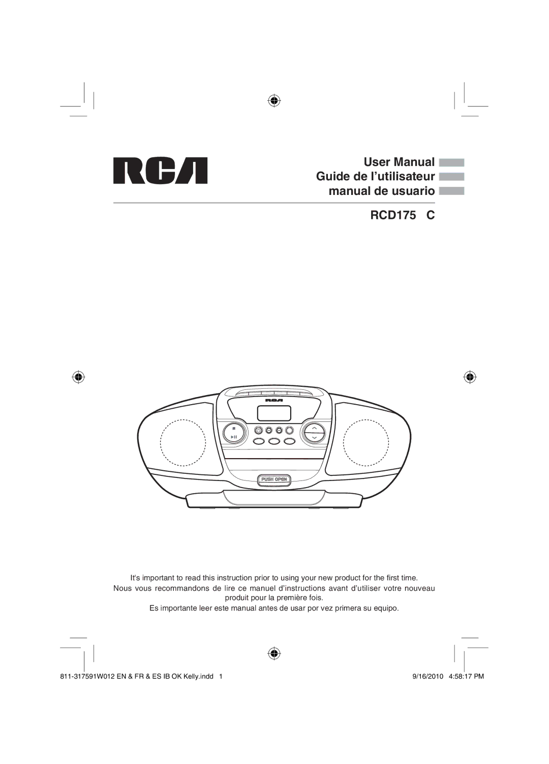 RCA user manual RCD175 C 