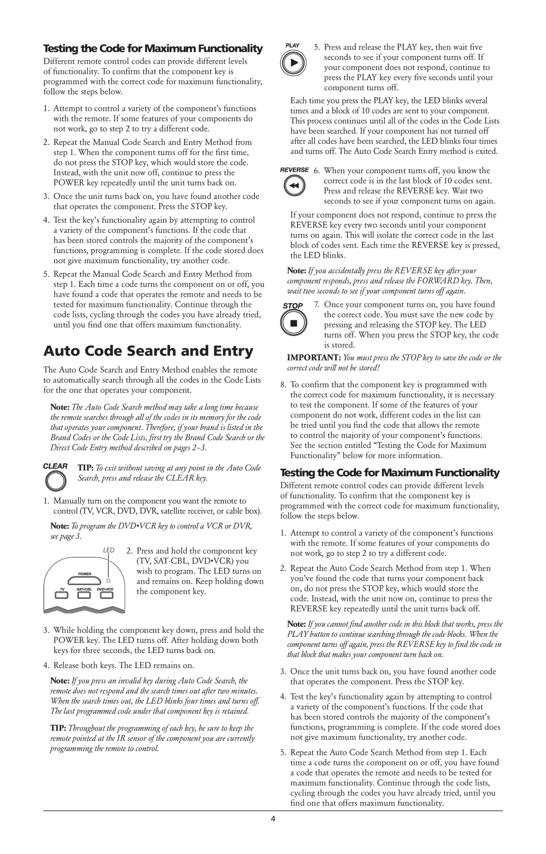 RCA RCR3373 owner manual Auto Code Search and Entry 