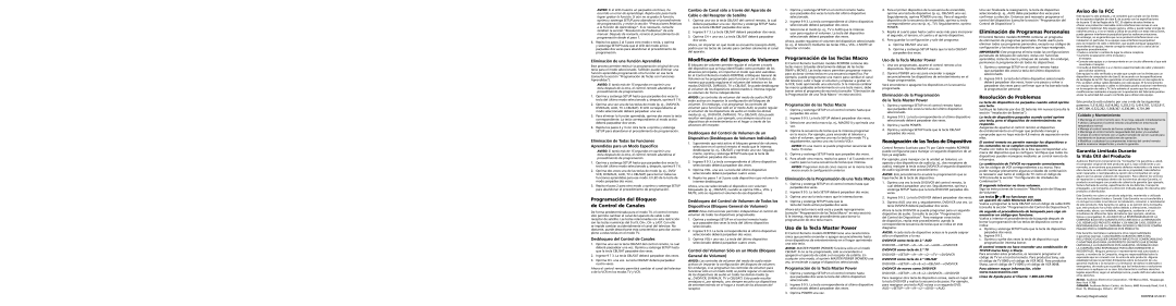 RCA RCRP05B Programación del Bloqueo de Control de Canales, Modificación del Bloqueo de Volumen, Resolución de Problemas 