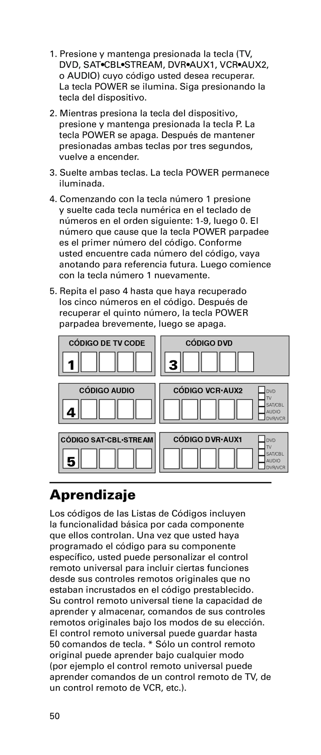 RCA RCRPS06GR owner manual Aprendizaje 