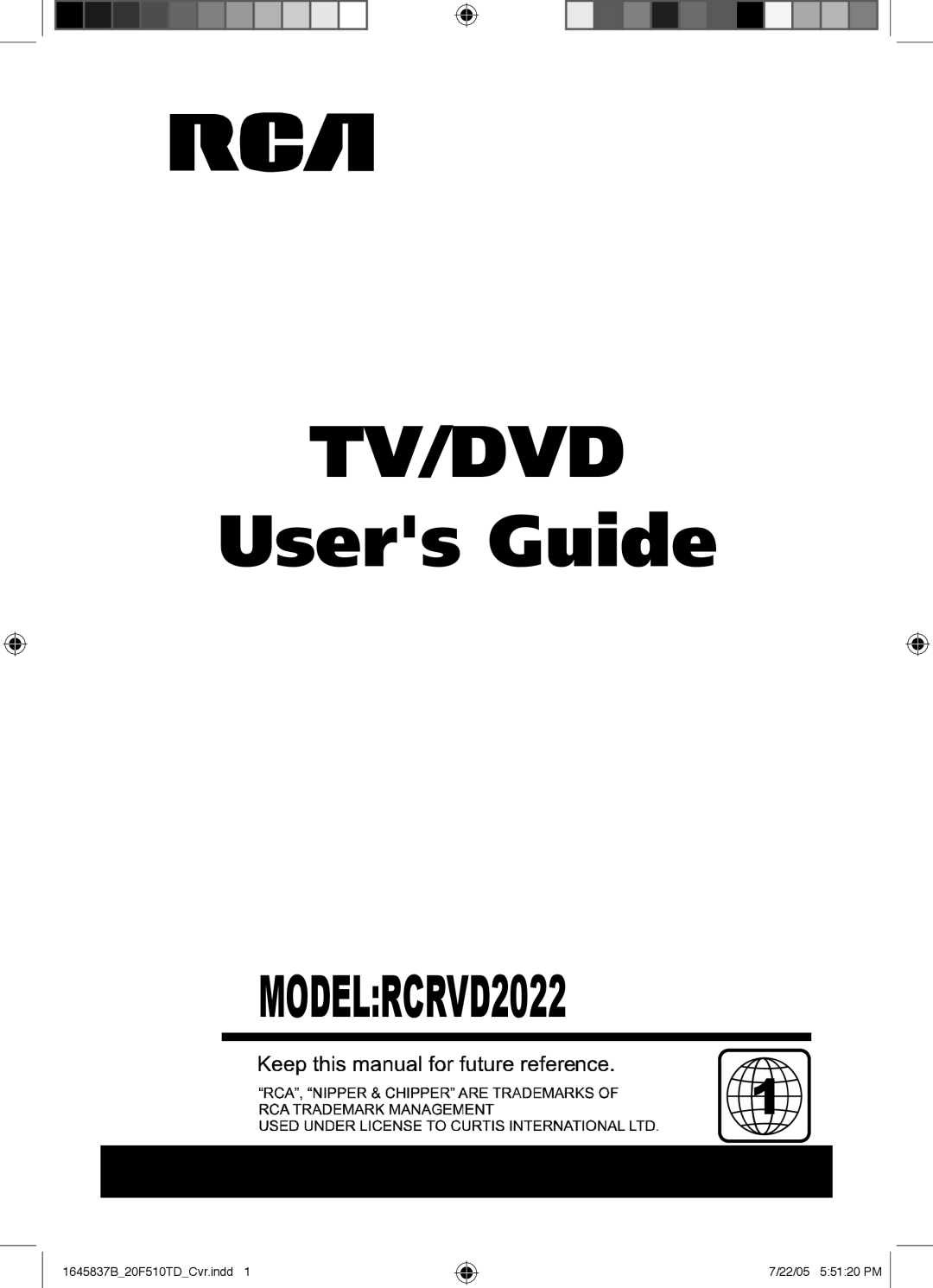 RCA RCRVD2022 manual Tv/Dvd 