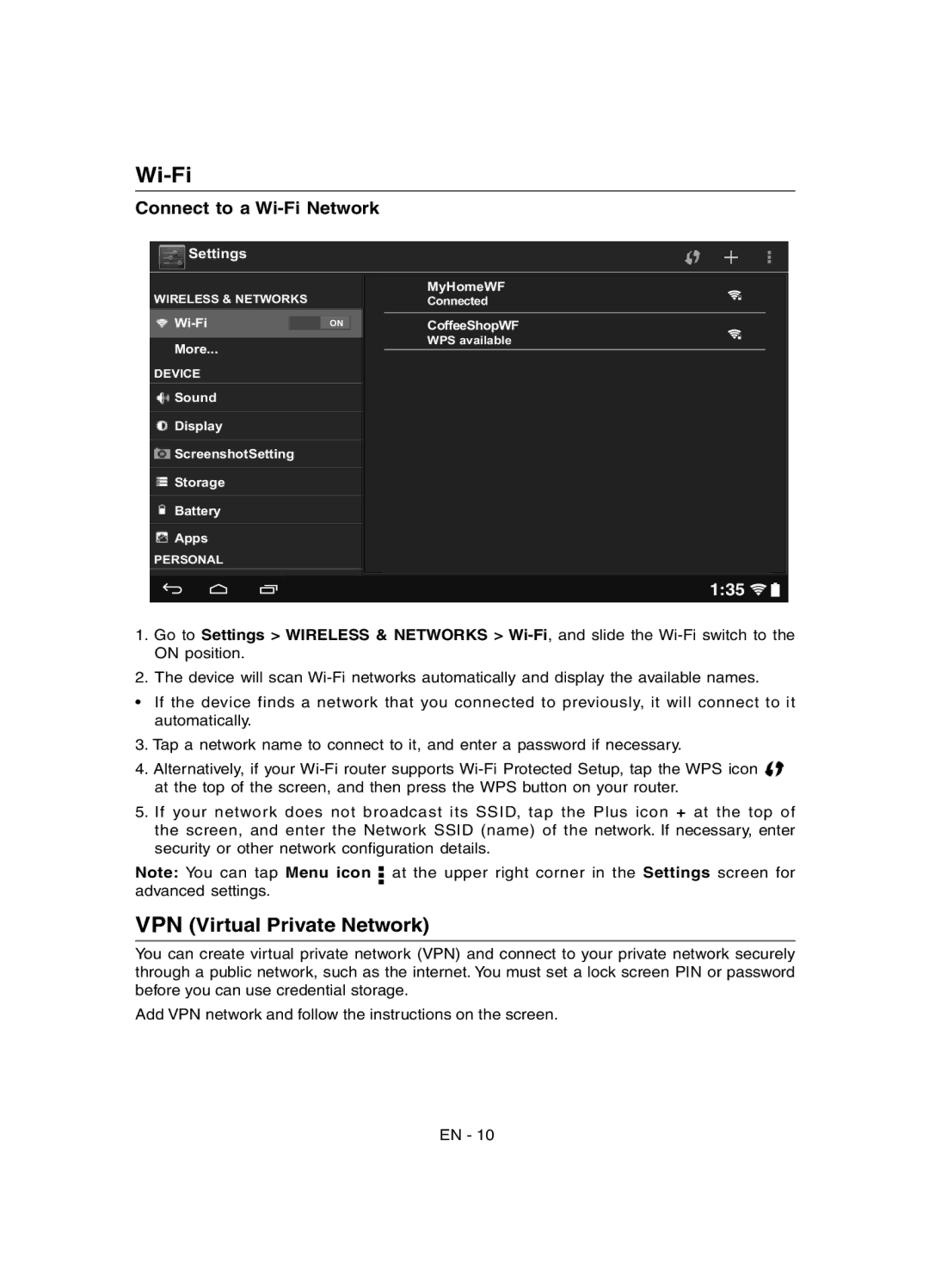 RCA RCT6077W2 user manual Connect to a Wi-Fi Network 