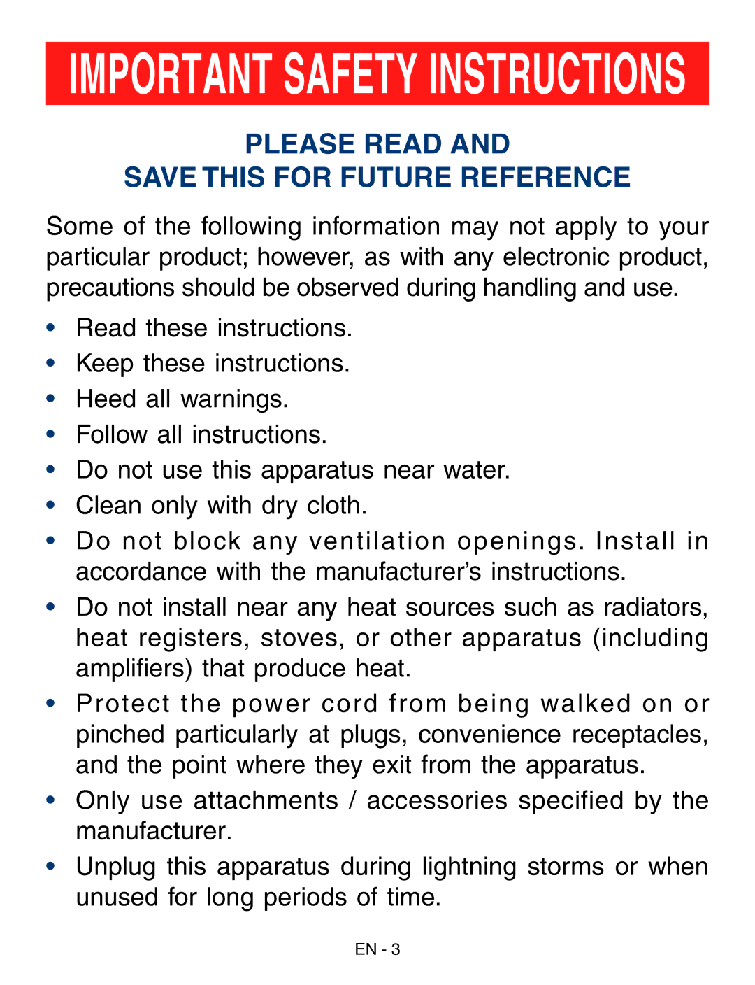 RCA RCT6293W23 user manual Important Safety Instructions 