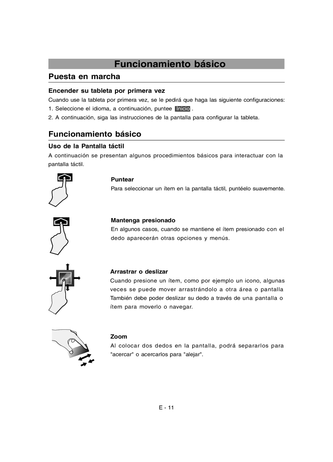 RCA RCT6691W3 user manual Funcionamiento básico, Puesta en marcha 