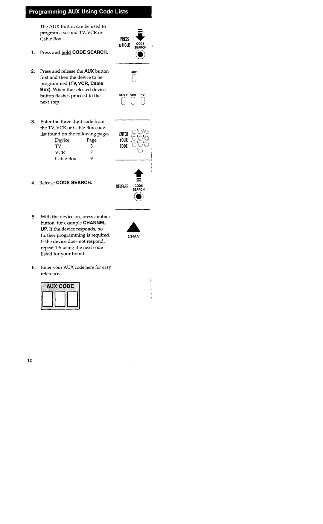 RCA RCU400R3 manual Press Hold ‘ODE, Release Code 