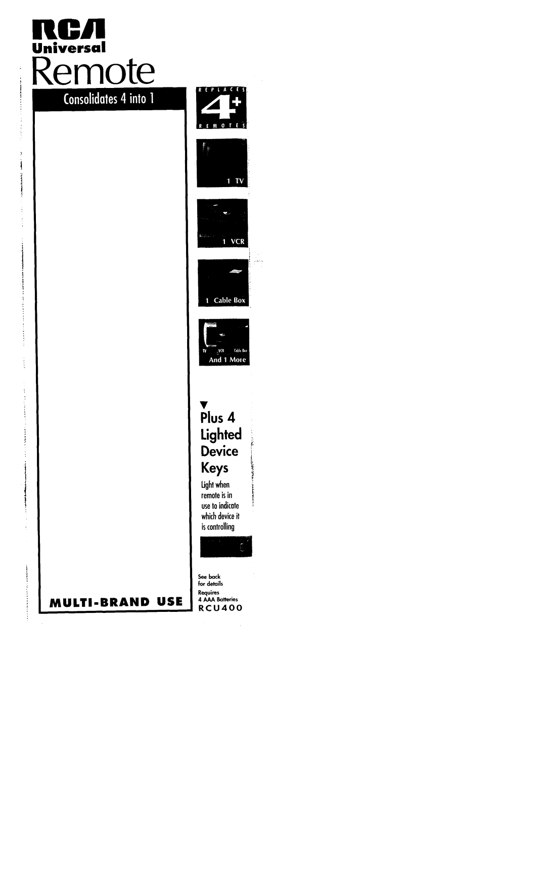 RCA RCU400R3 manual MeA 