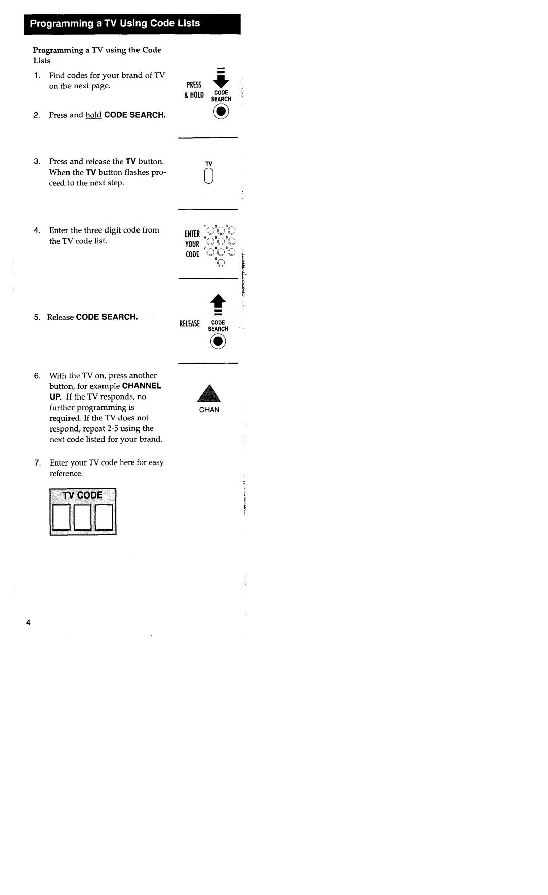 RCA RCU400R3 manual Release &‘EH, Release Code Search 