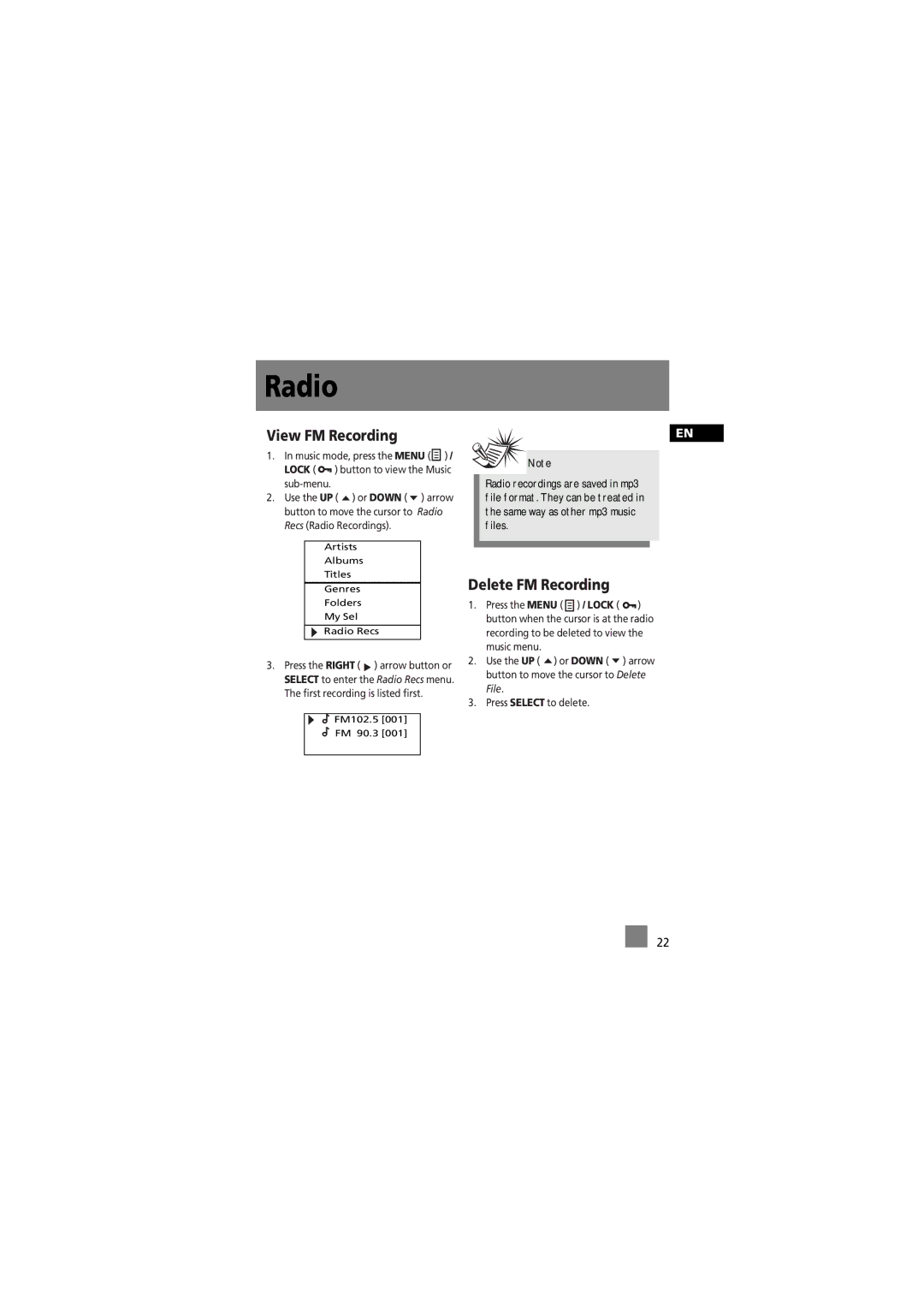 RCA RD2012, RD2015, RD2011, RD2010 manual View FM Recording 