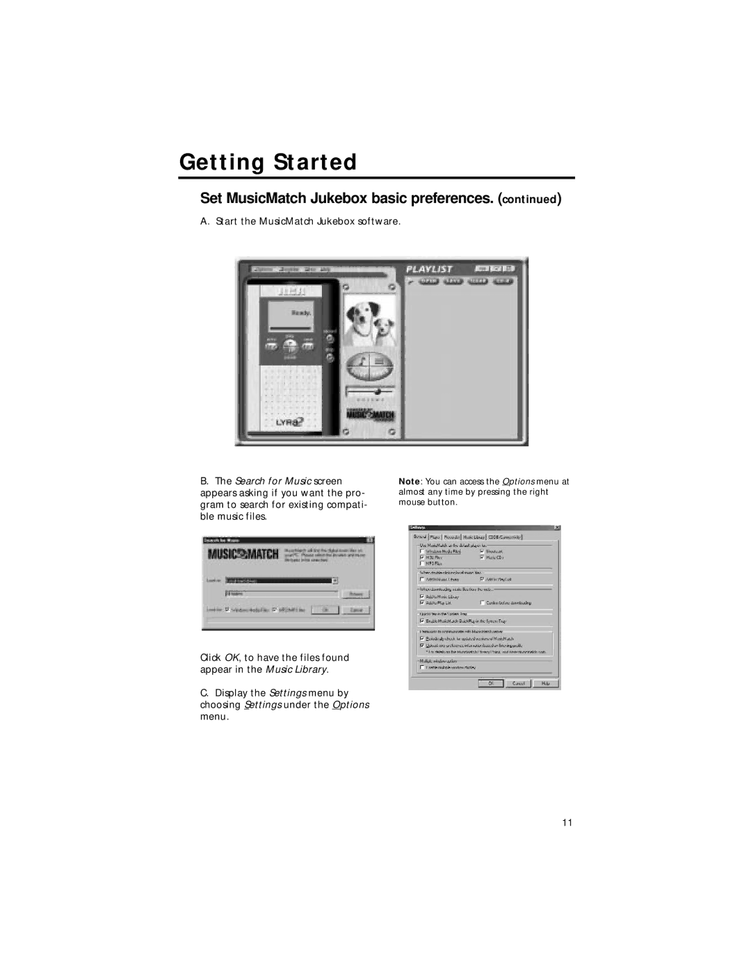 RCA RD2211 manual Start the MusicMatch Jukebox software 