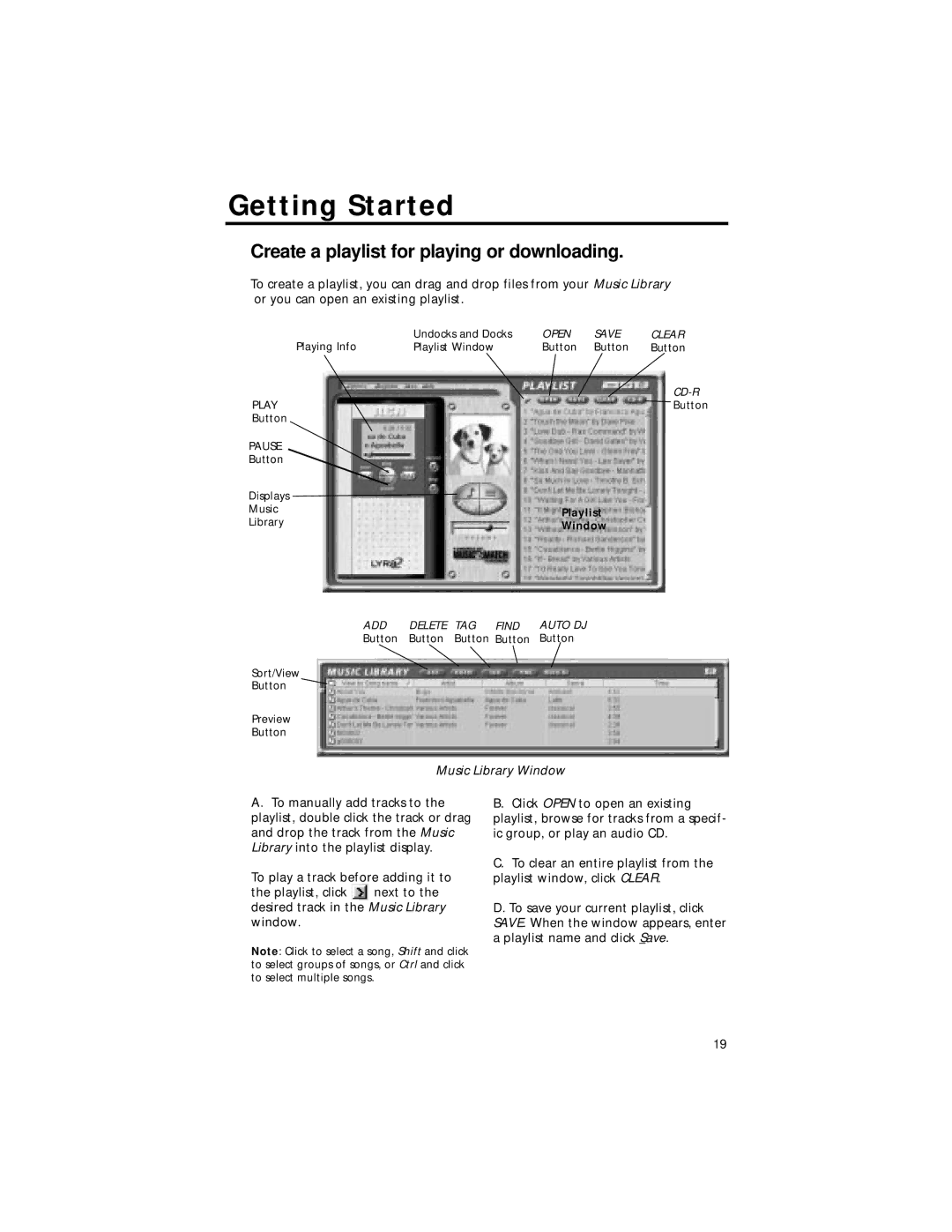 RCA RD2211 manual Create a playlist for playing or downloading 