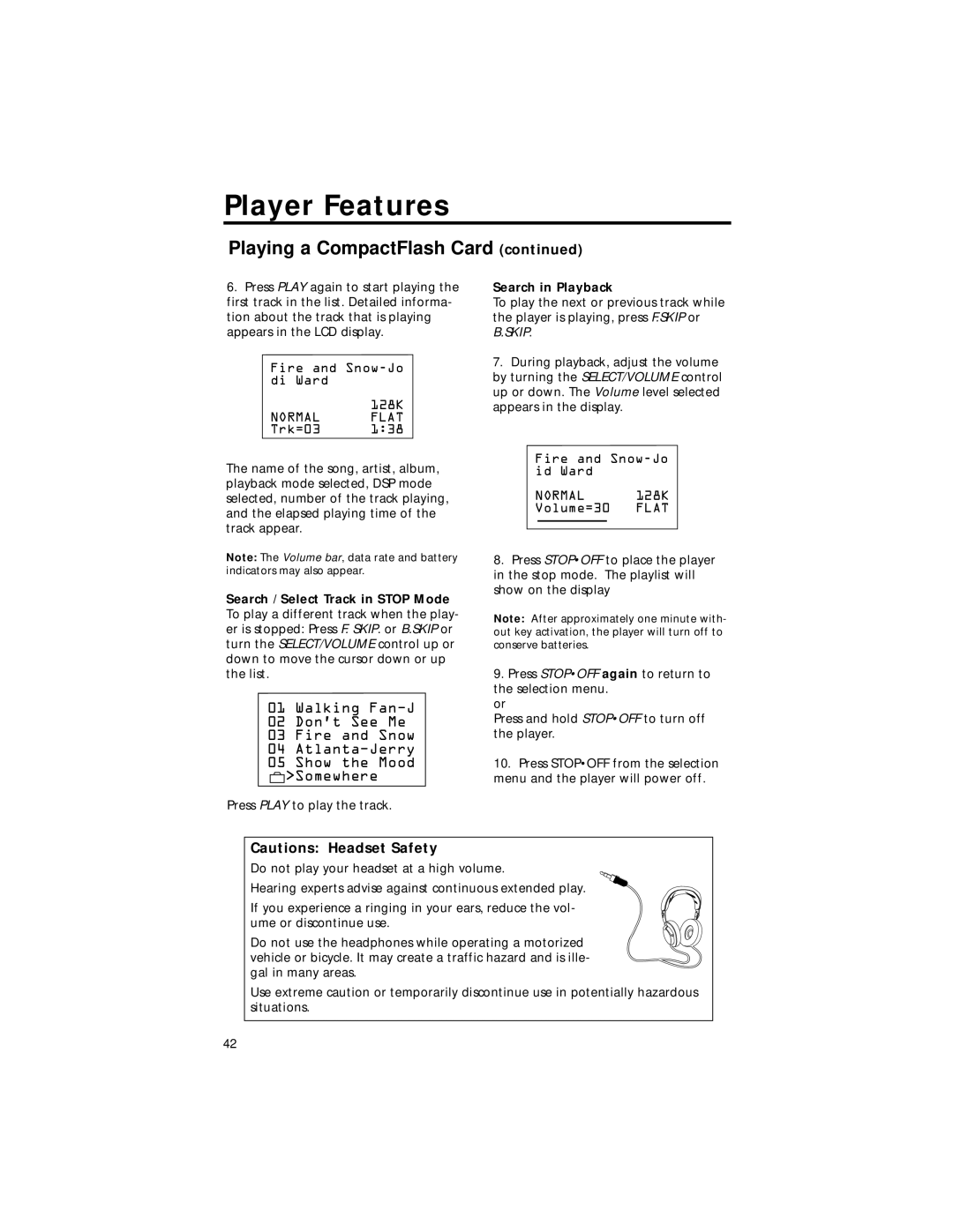 RCA RD2211 manual Search in Playback 