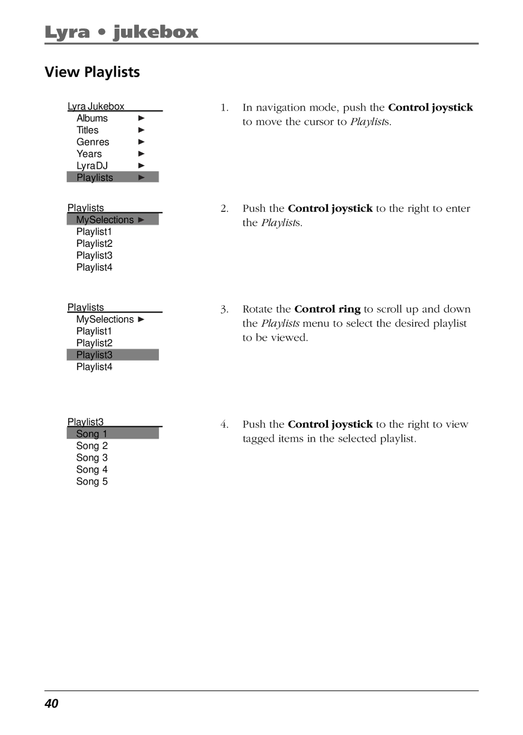 RCA RD2763FM manual View Playlists 