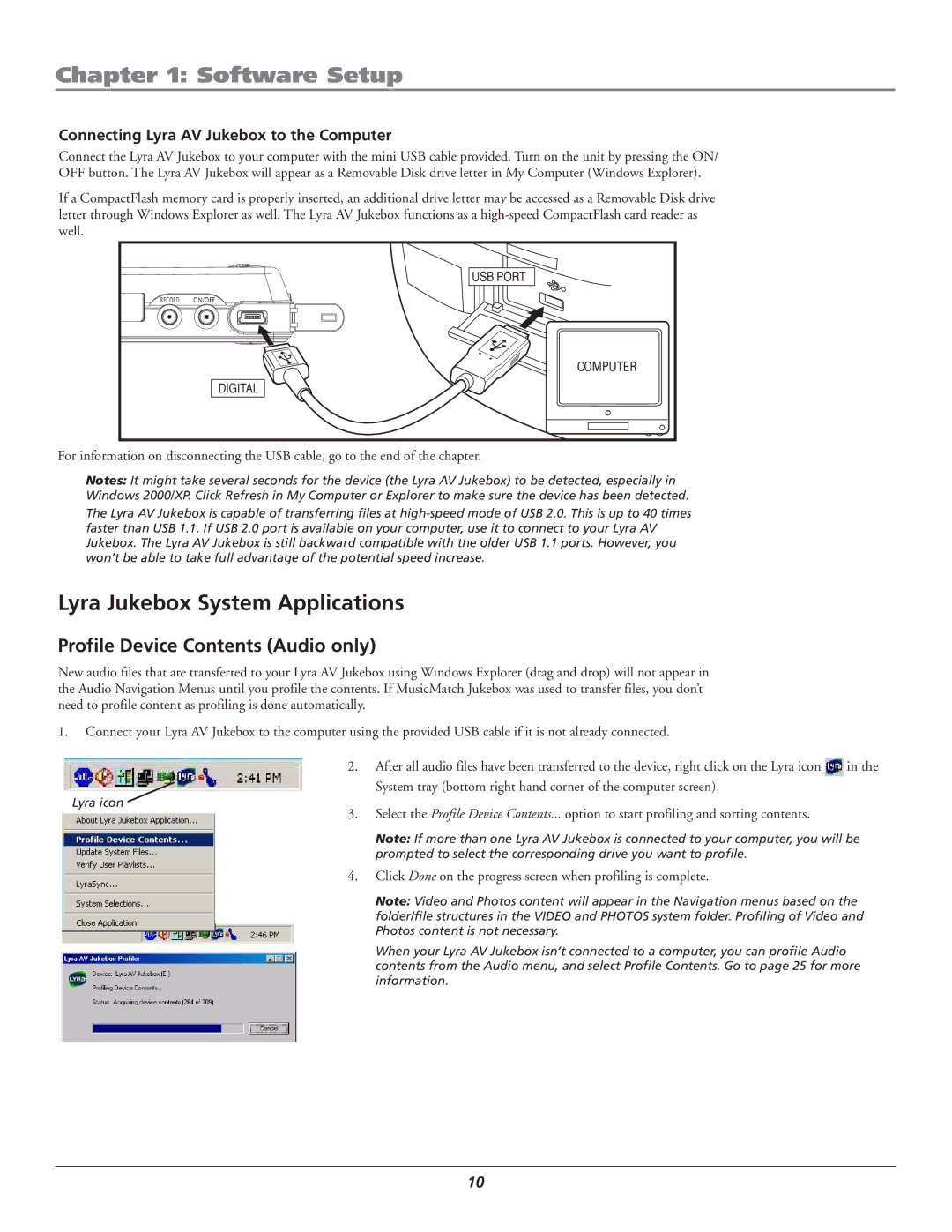 RCA RD2780 manual Lyra Jukebox System Applications, Profile Device Contents Audio only 